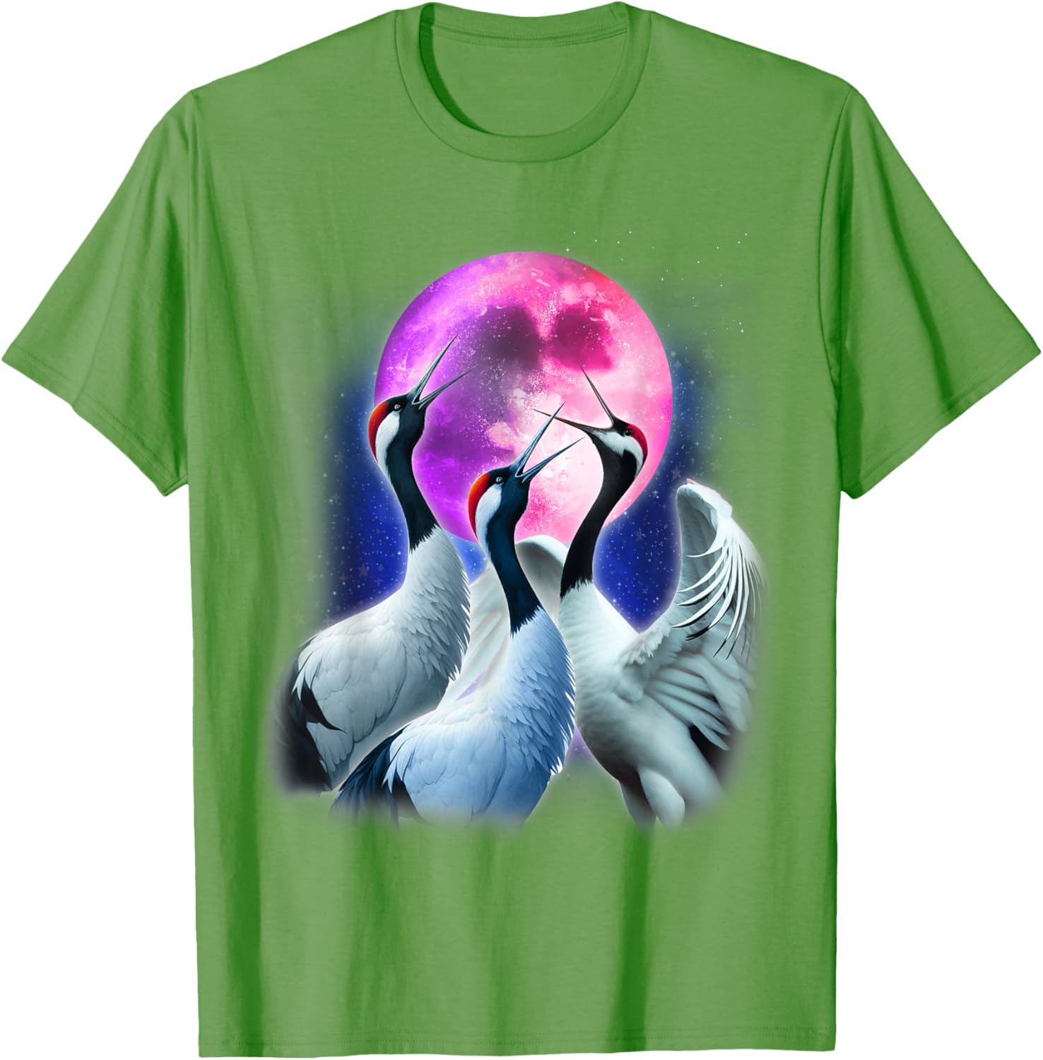 Funny Whooping Crane Howling at the Moon T-Shirt for Bird Lovers - 23