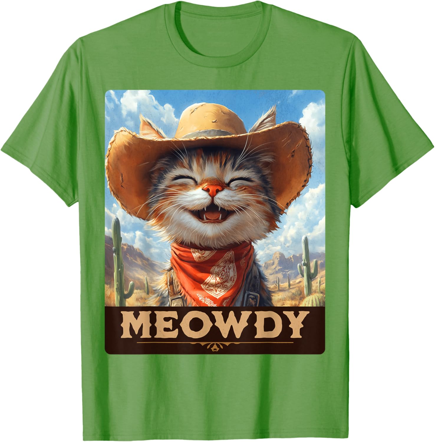Meowdy Cowboy Cat T-Shirt - Wild West Feline Fun for Cat Lovers - 27