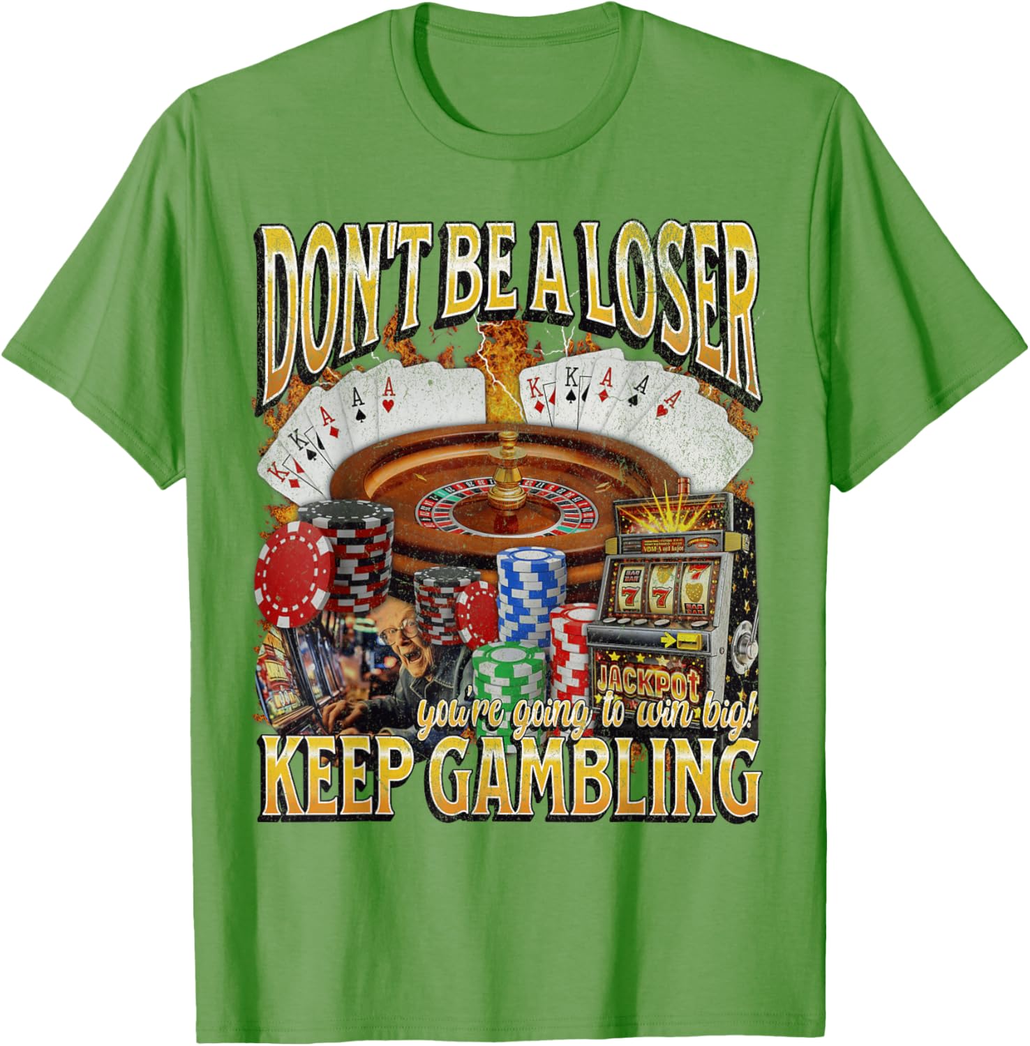 Funny Unhinged Gambling Bootleg Graphic T-Shirt for Fun Lovers - 11