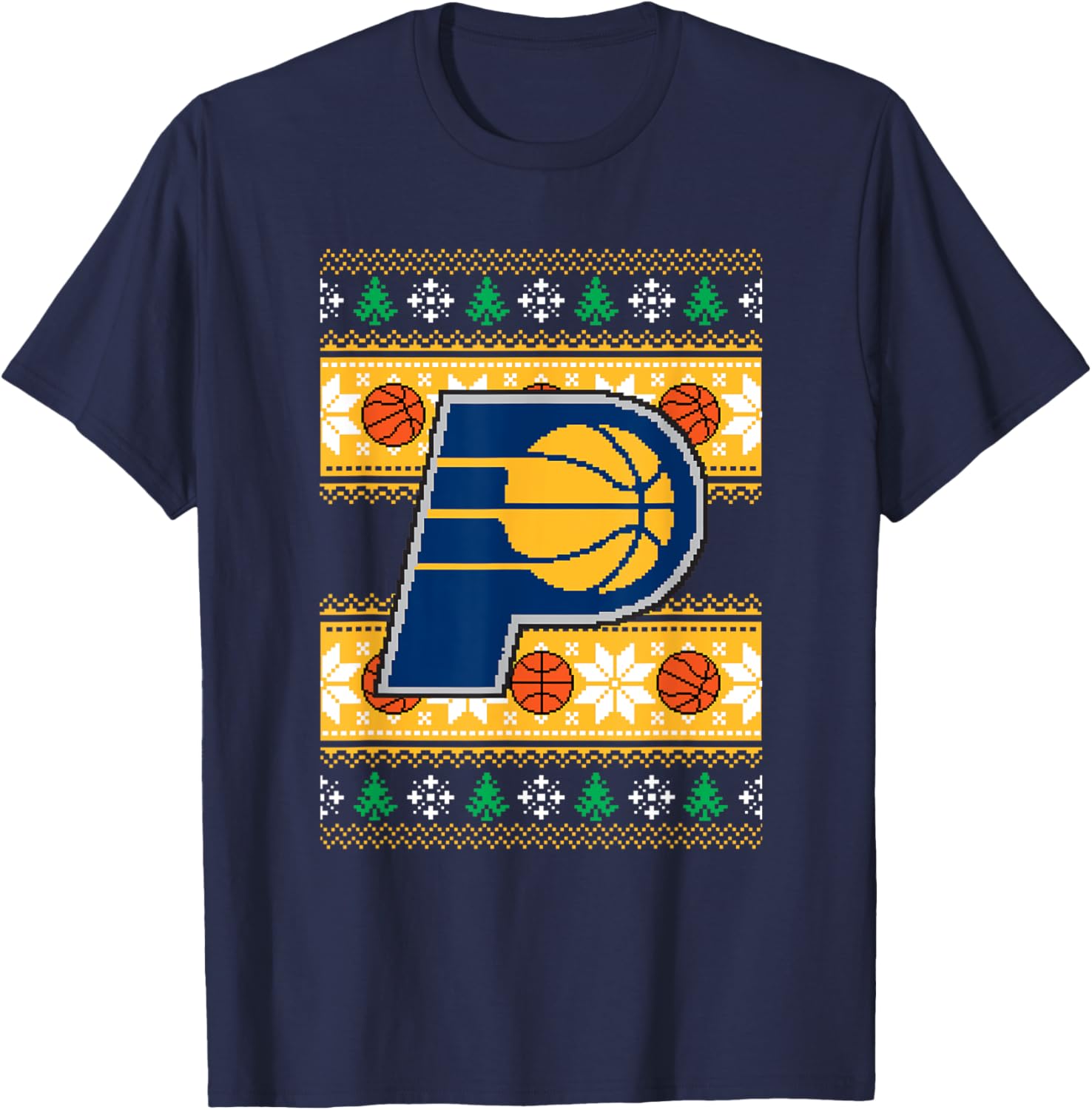 Men's NBA Indiana Pacers Merry Pixel T-Shirt for Sports Fans - 4