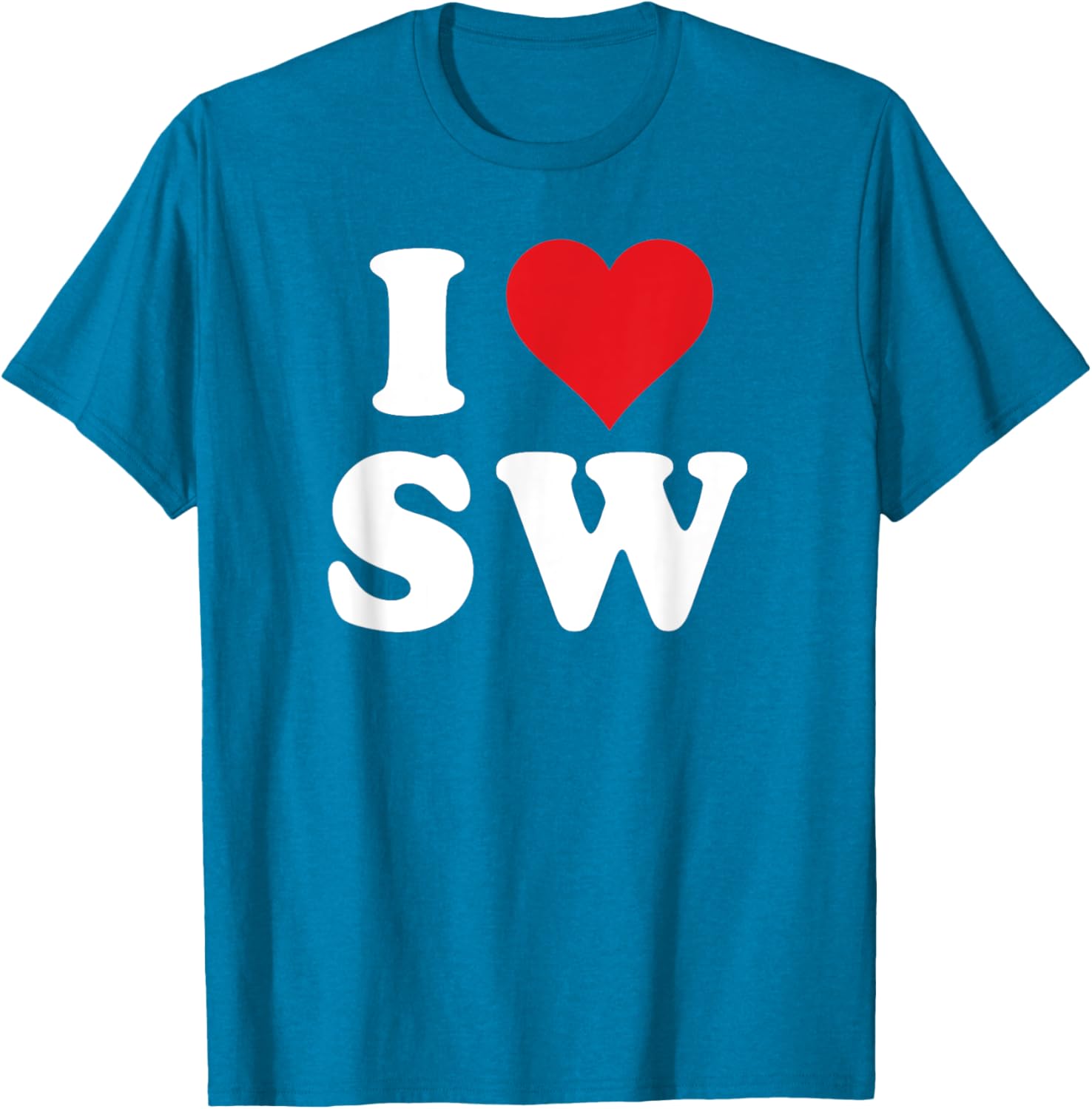 I Love SW Initials Heart T-Shirt for Stylish SW Fans and Gift Ideas - 15