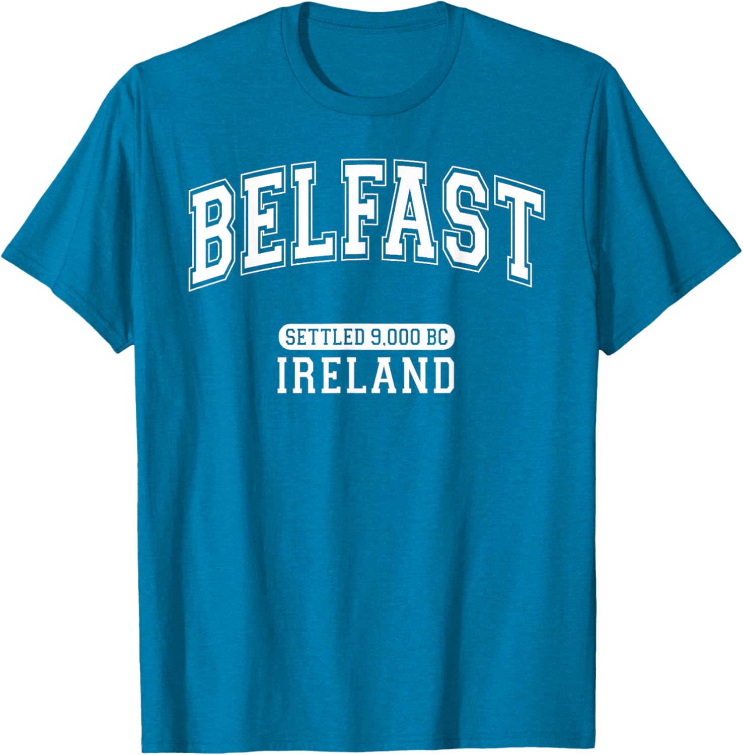 Belfast Ireland Retro T-Shirt with Arched White Letters for History Lovers - 27