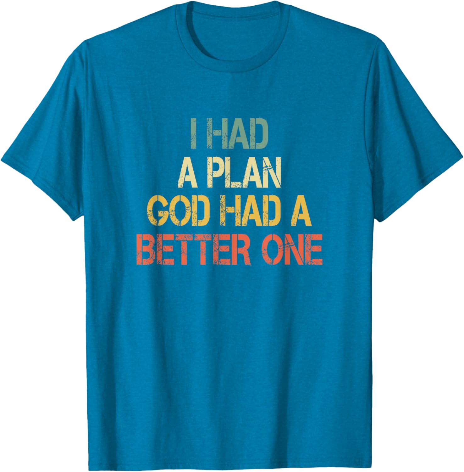Retro Christian Faith T-Shirt I Had Plans God Had Better One Jesus - 10
