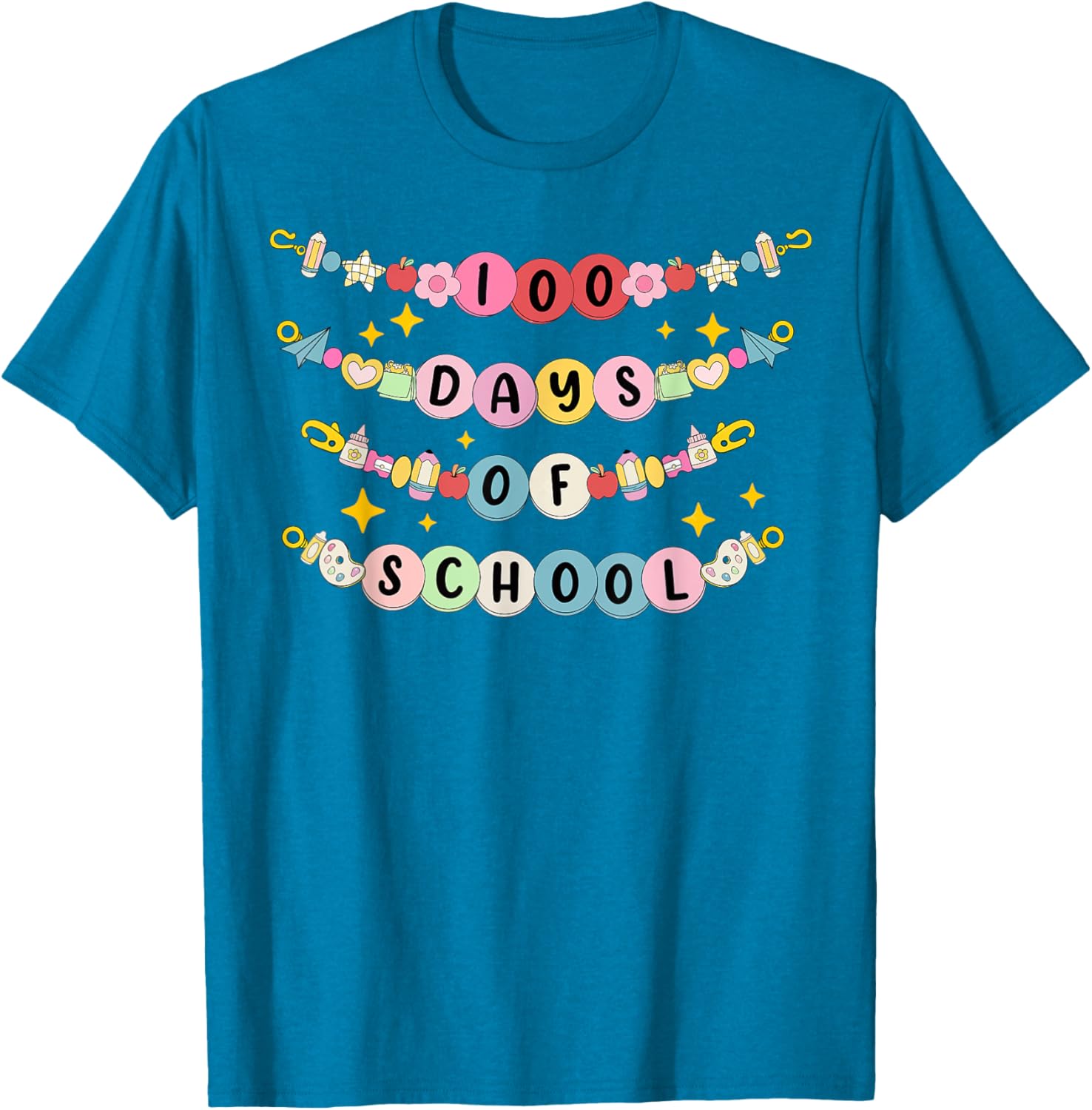Happy 100 Days of School Bracelet and T-Shirt for Students and Teachers - 10