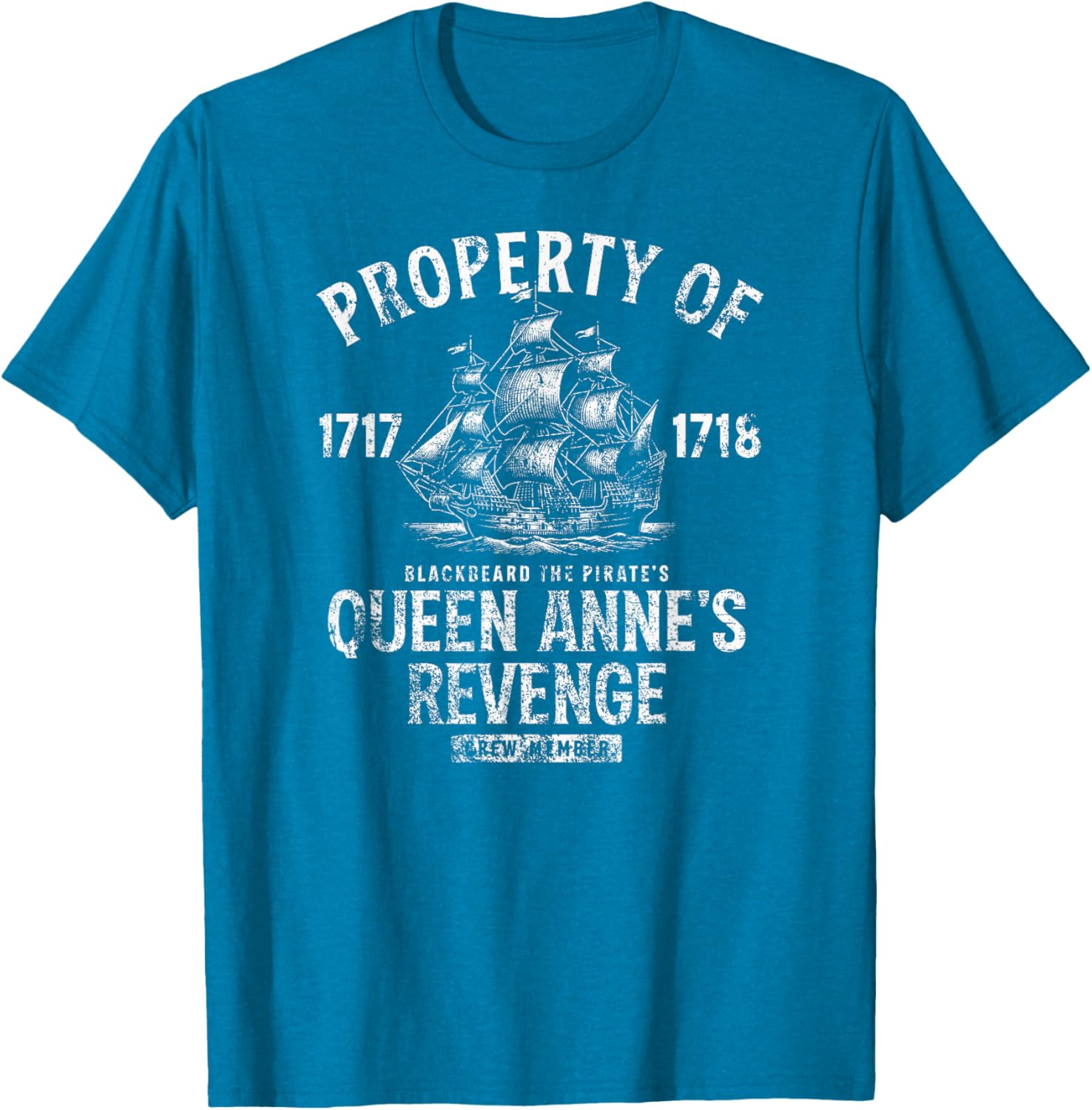 Blackbeard's Queen Anne's Revenge Distressed T-Shirt for Casual Style - 11