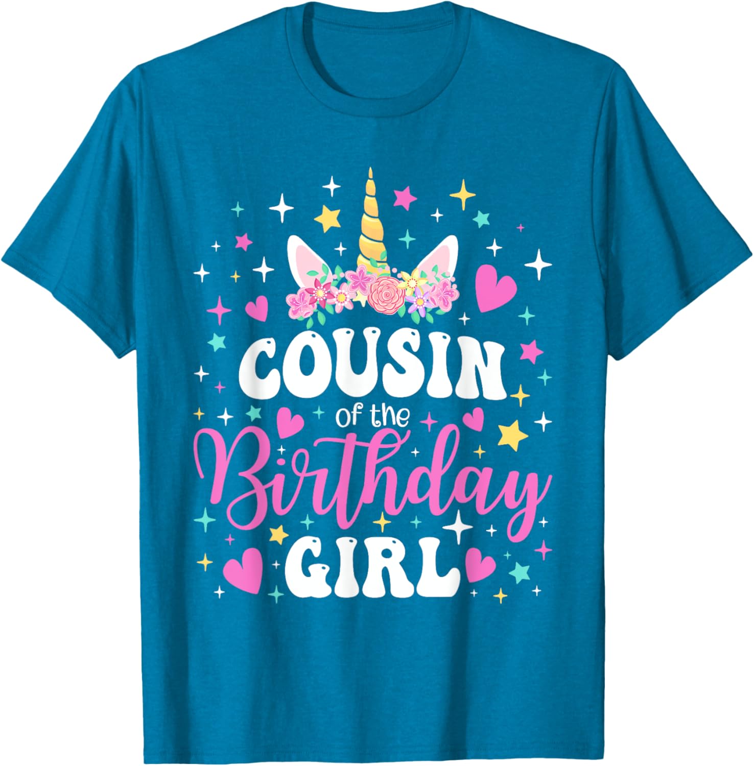 Unicorn Cousin of the Birthday Girl Matching Family T-Shirt Fun Gift - 2