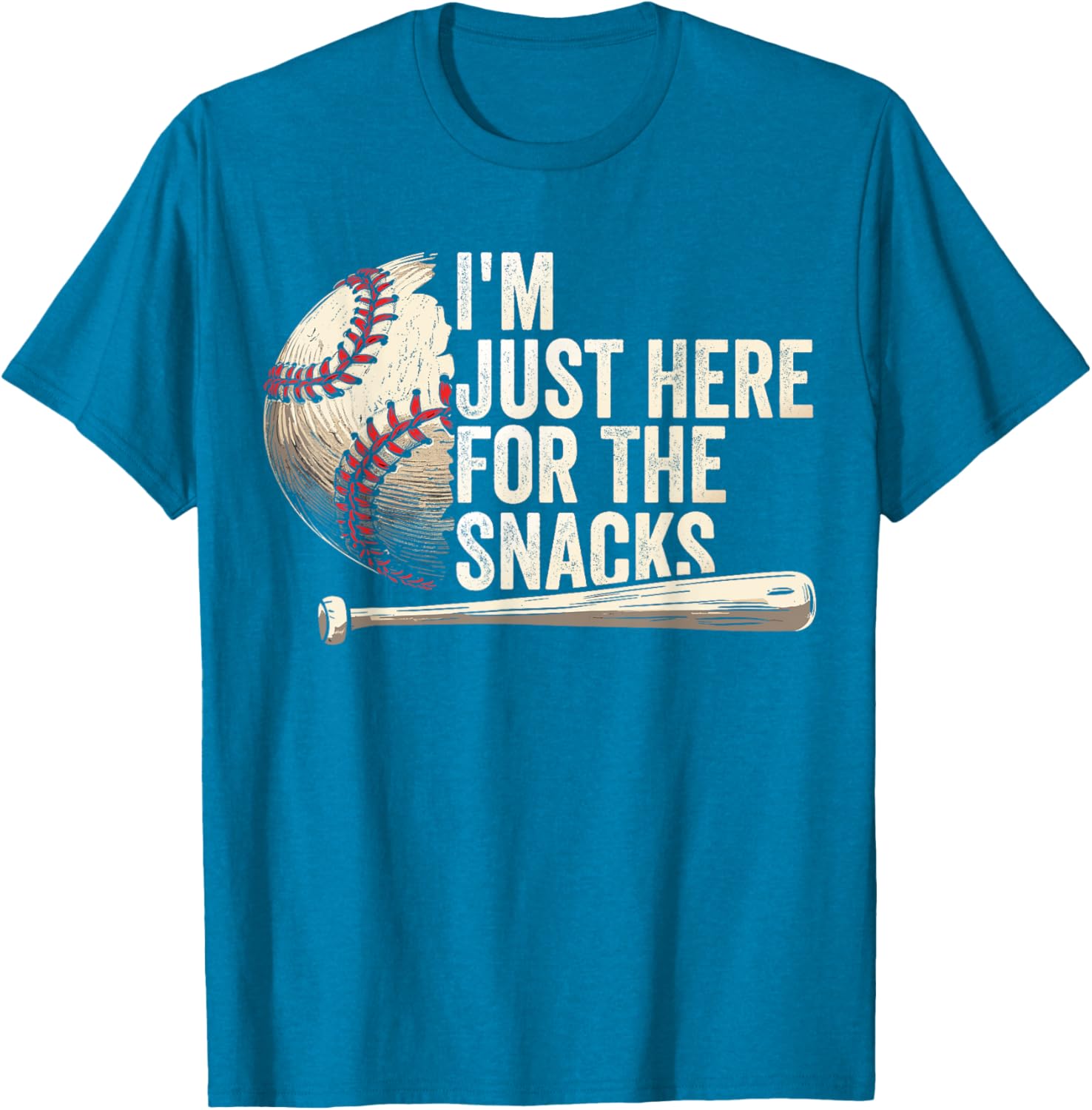 Funny Fantasy Baseball League T-Shirt I'm Just Here For The Snacks - 17