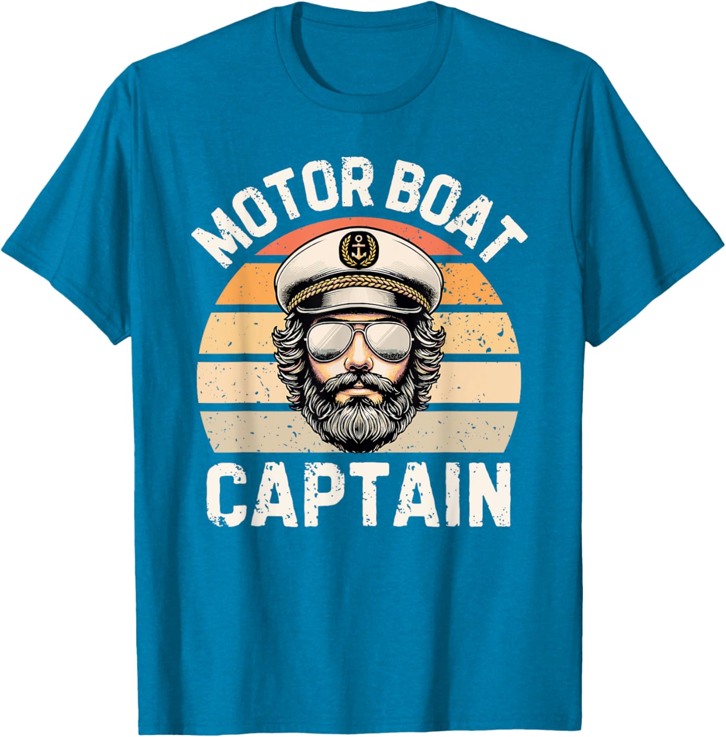 Funny Retro Motor Boat Captain T-Shirt for Nautical Enthusiasts - 15