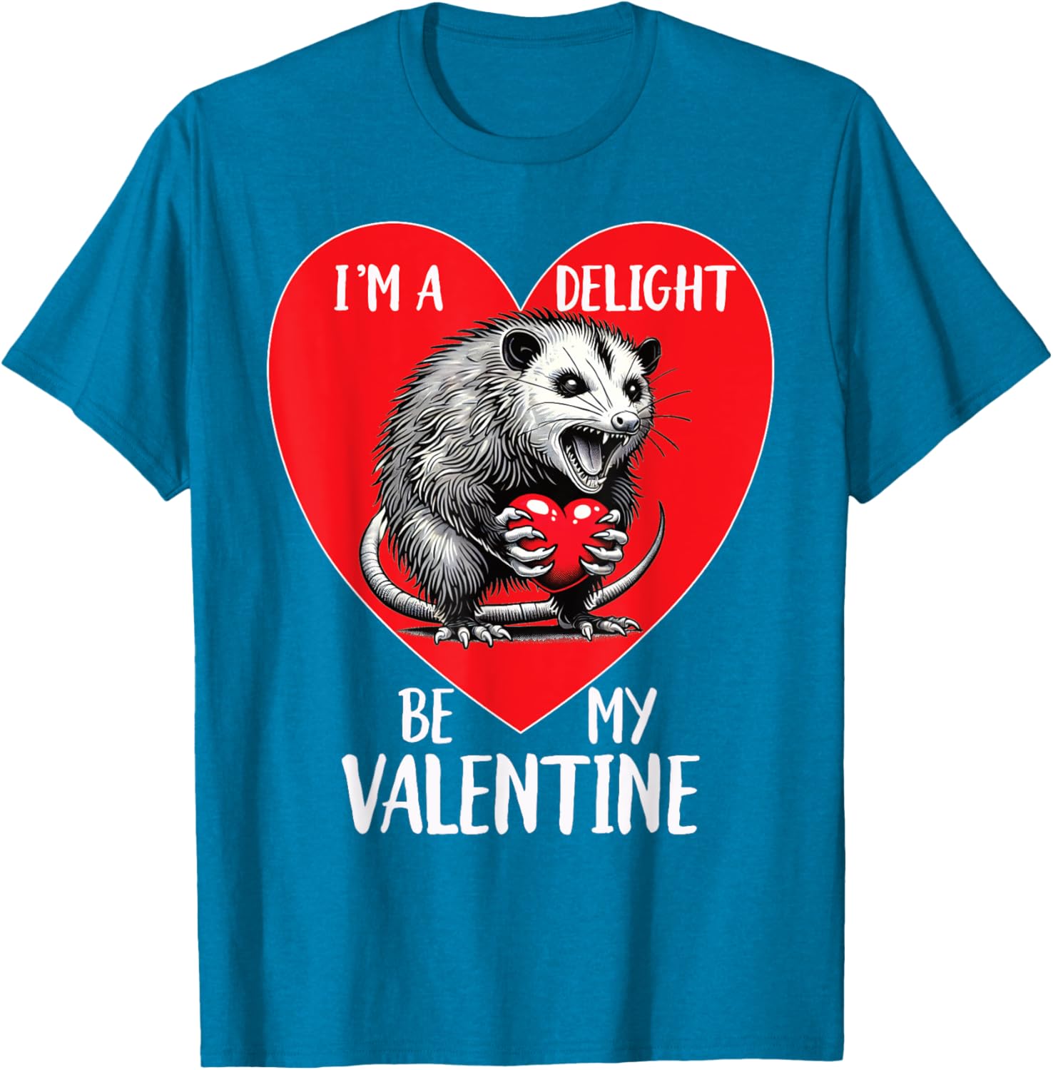 Funny Sarcastic Opossum Be My Valentine T-Shirt for Animal Lovers - 7