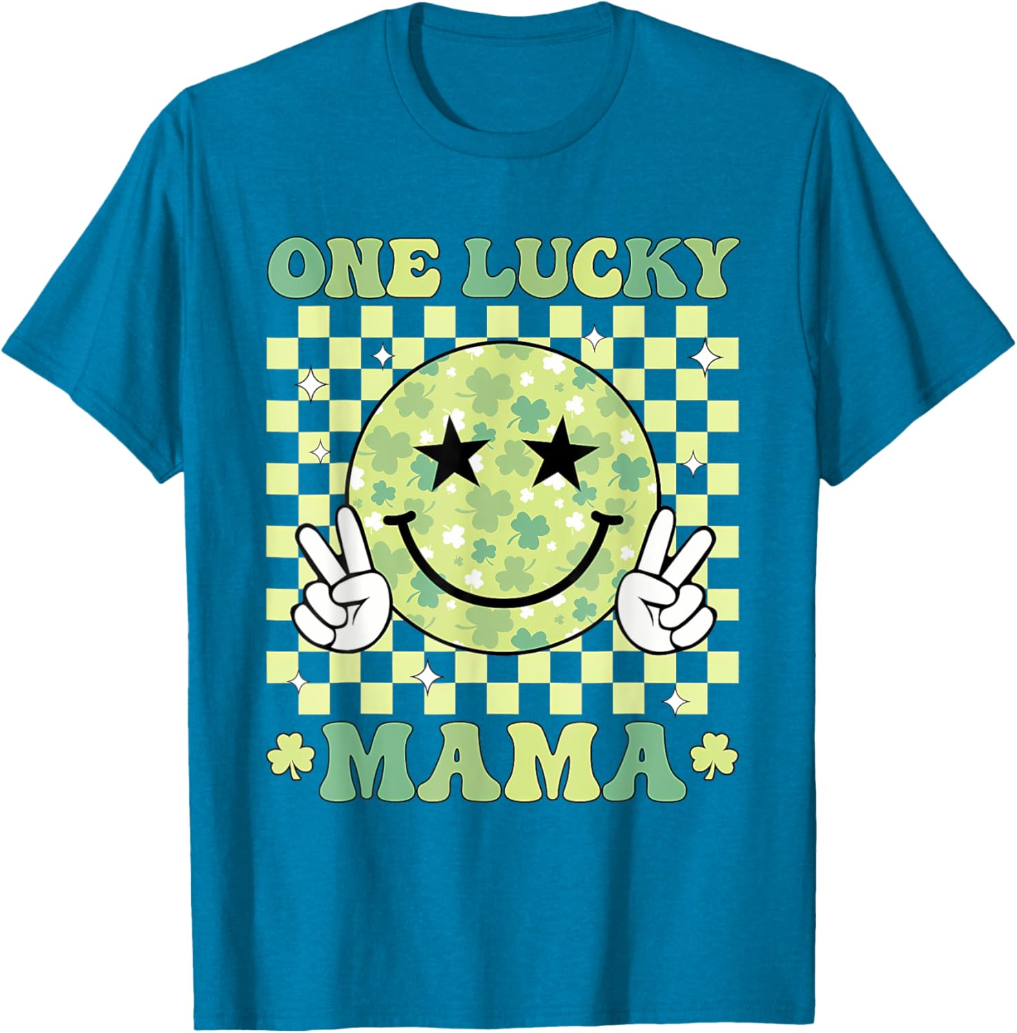 One Lucky Mama St Patricks Day 2025 Retro T-Shirt for Moms - 13