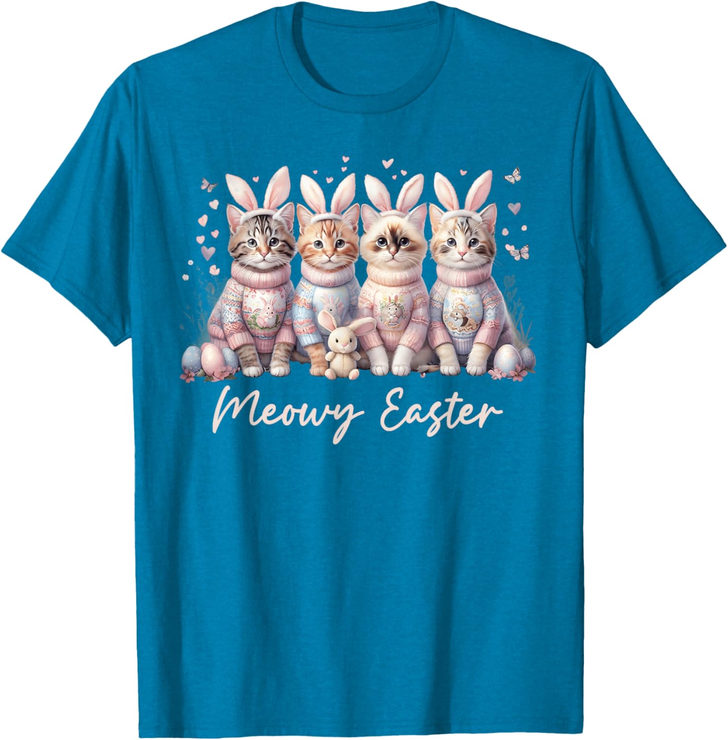 Happy Easter Bunny Cats T-Shirt for Women and Kids – Cute Spring Apparel - 9