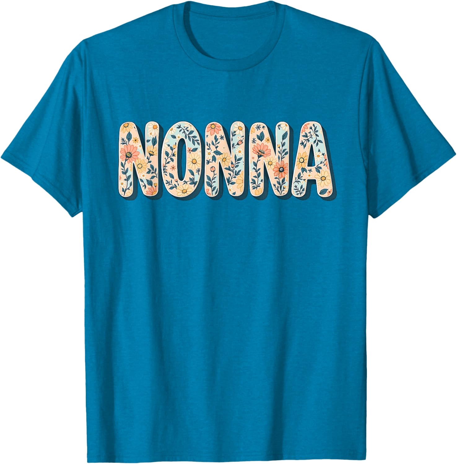 Wildflowers Nonna Floral Mother's Day T-Shirt for Stylish Grandmas - 8
