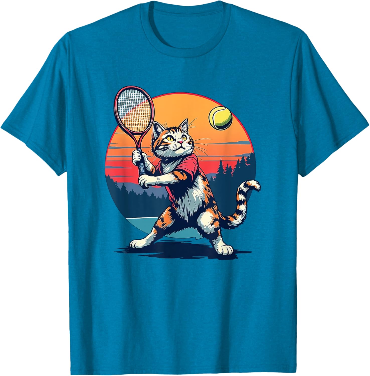 Funny Cat Playing Tennis T-Shirt for Cat Lovers - Unisex Apparel - 10