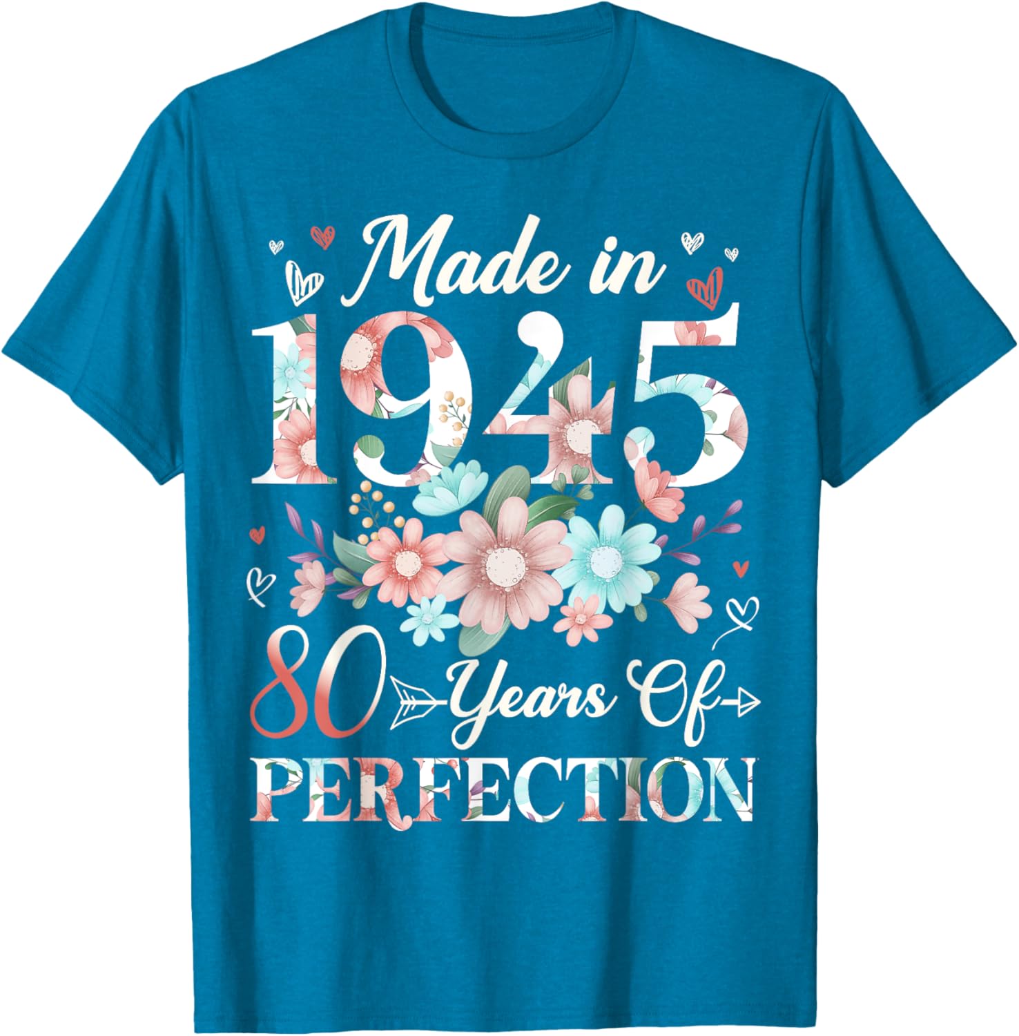 Floral 80th Birthday T-Shirt for Women - Celebrating 80 Years of Joy - 12