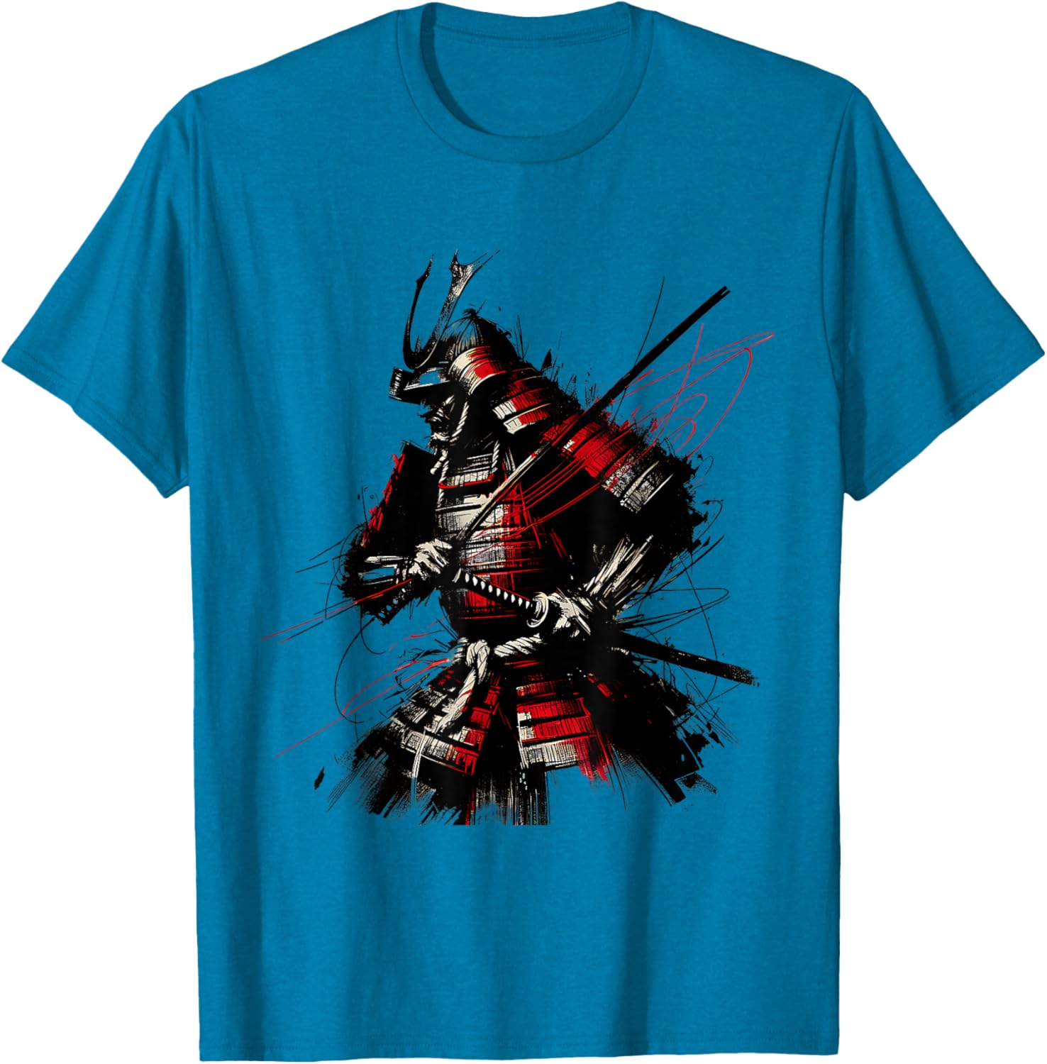 Samurai Brush Stroke Vintage Fighter T-Shirt for Art Lovers - 1