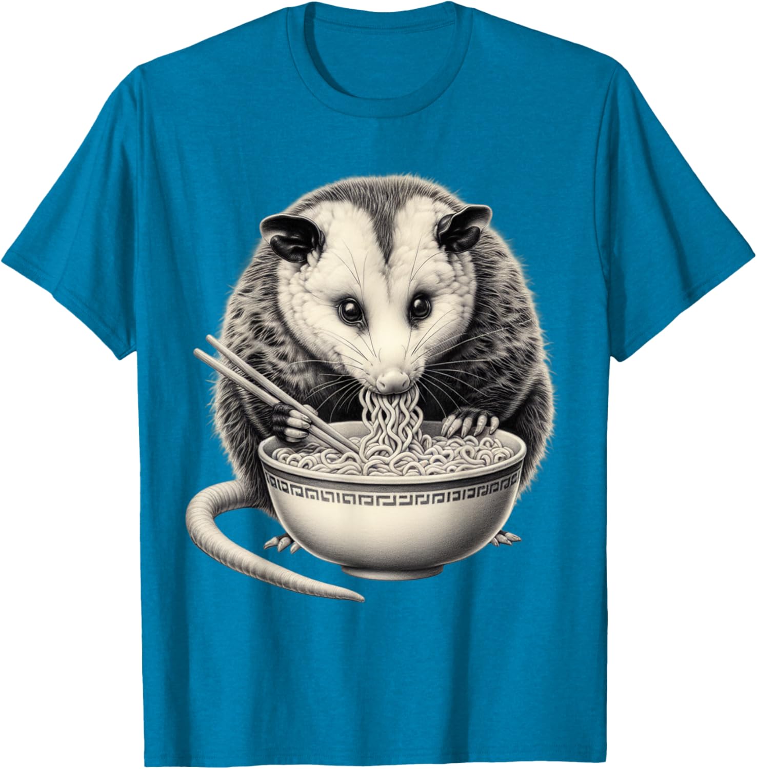 Opossum Eating Ramen Bowl T-Shirt Perfect for Food Lovers and Animal Fans - 21