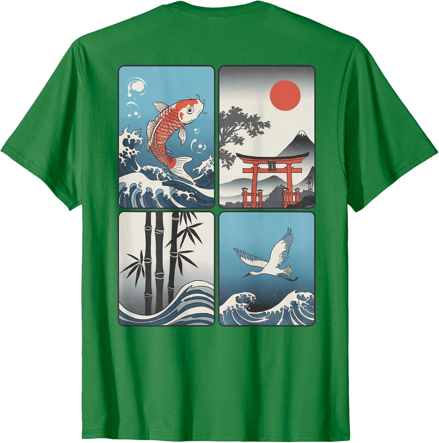 Japanese Koi Fish Great Wave Kanagawa T-Shirt with Kanji Design - 12