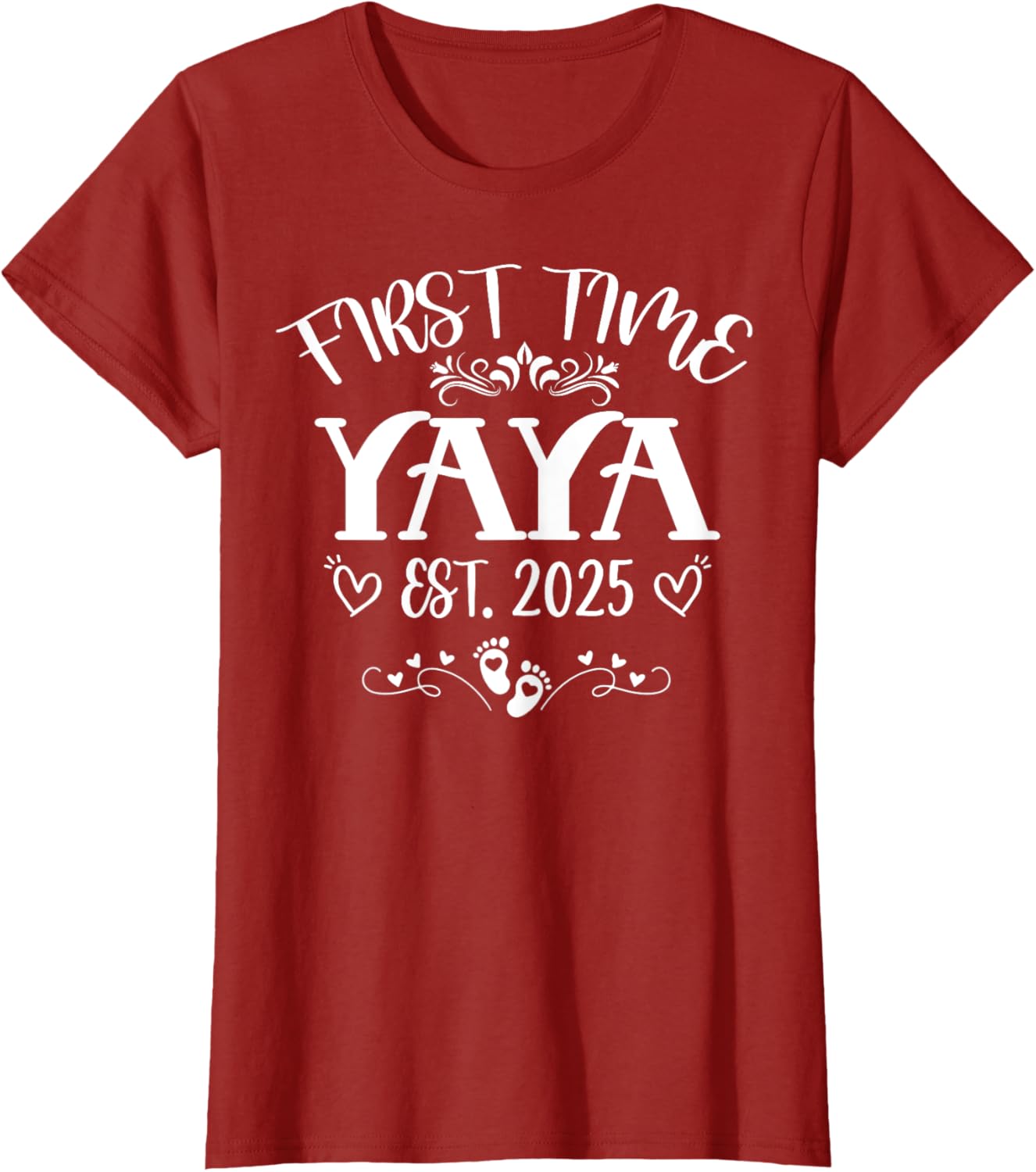 Womens First Time Yaya Est 2025 Soon to Be Mom Mother's Day T-Shirt - 20