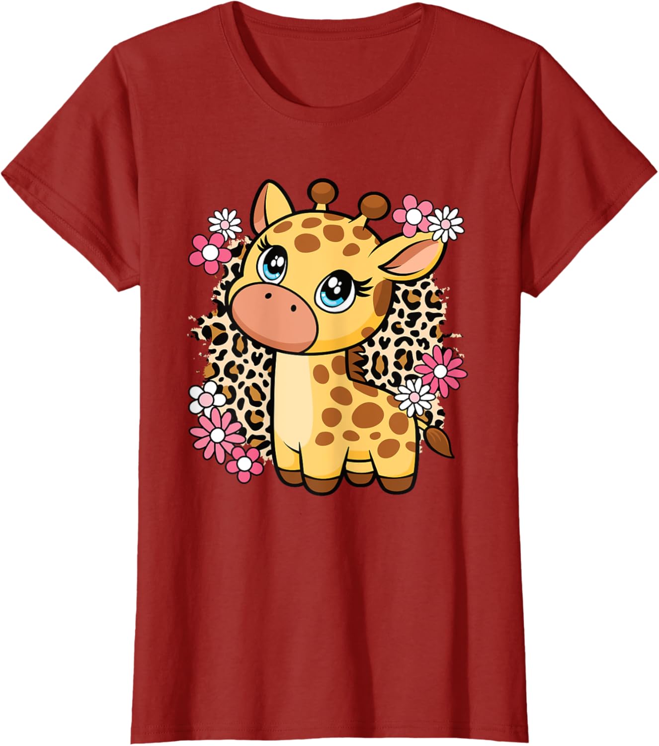 Cute Giraffe Flower T-Shirt for Women, Girls, and Kids - Perfect Gift! - 16