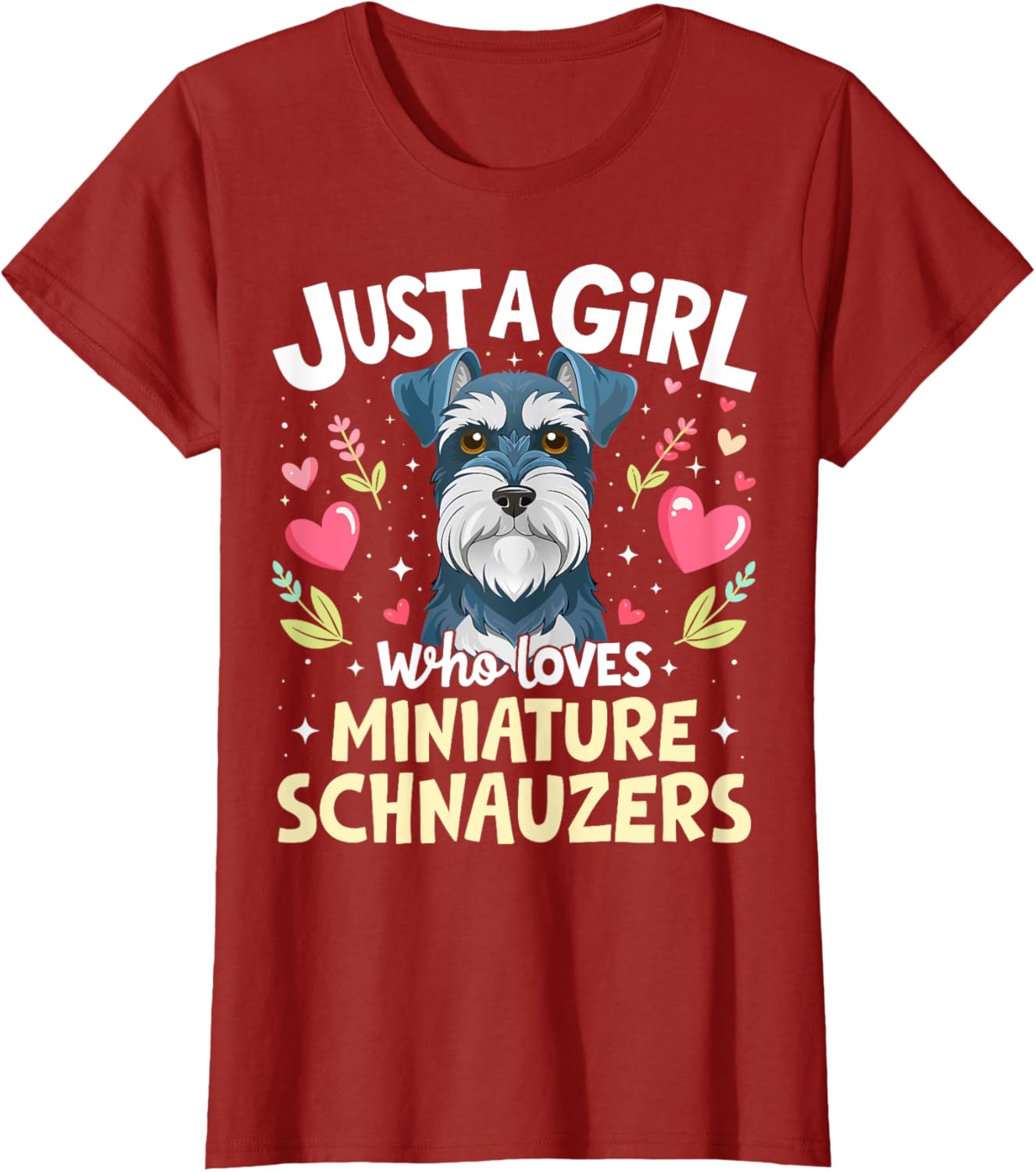 Cute Miniature Schnauzer Puppy T-Shirt for Dog Lovers Girls - 9
