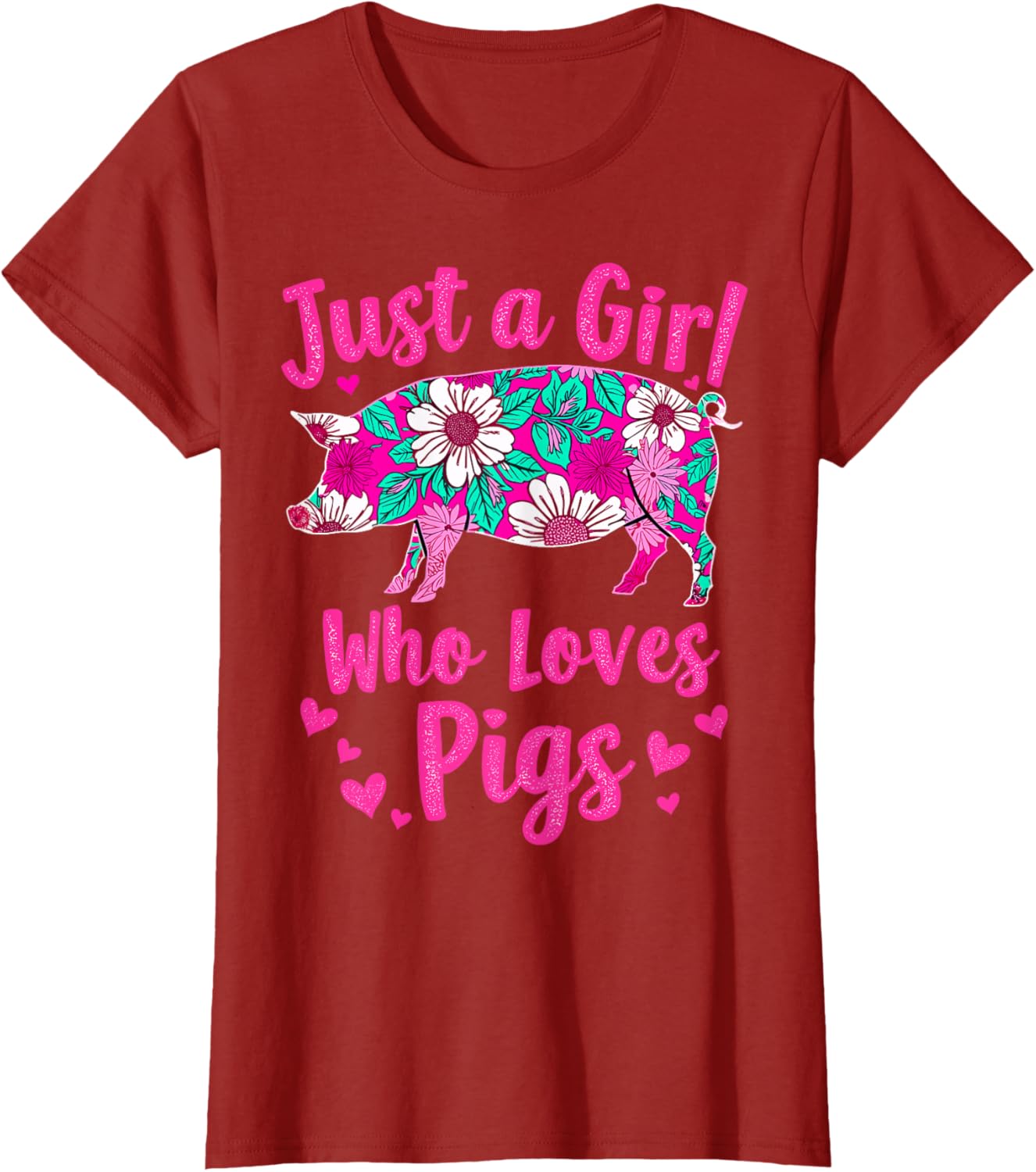Cute Pig Lover T-Shirt for Girls Who Adore Pigs - Perfect Gift Idea - 12
