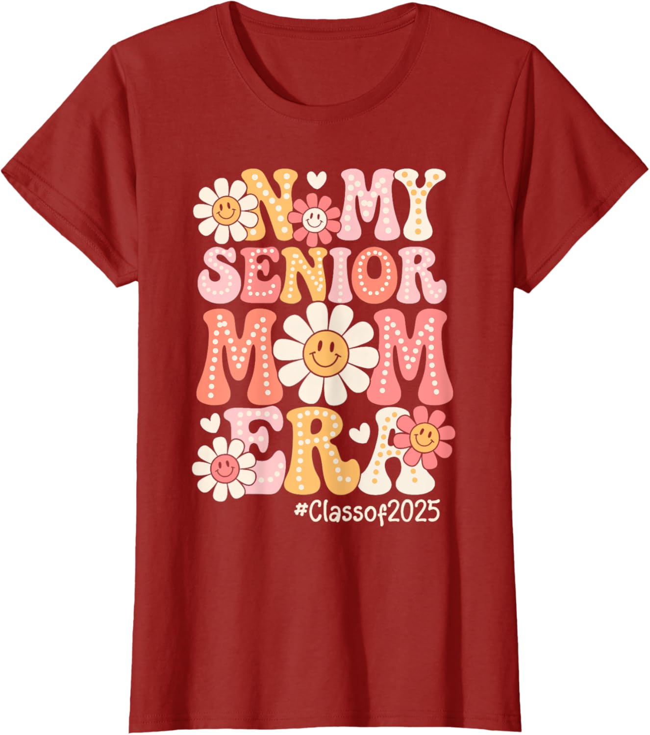 Groovy Senior Mom Era Class of 2025 T-Shirt for Proud Moms - 9