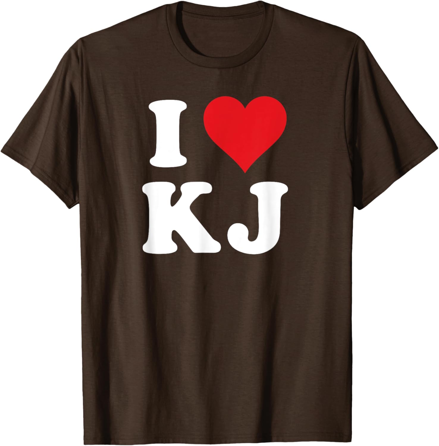 I Love KJ Initials Heart Design K J T-Shirt for Stylish Casual Wear - 12