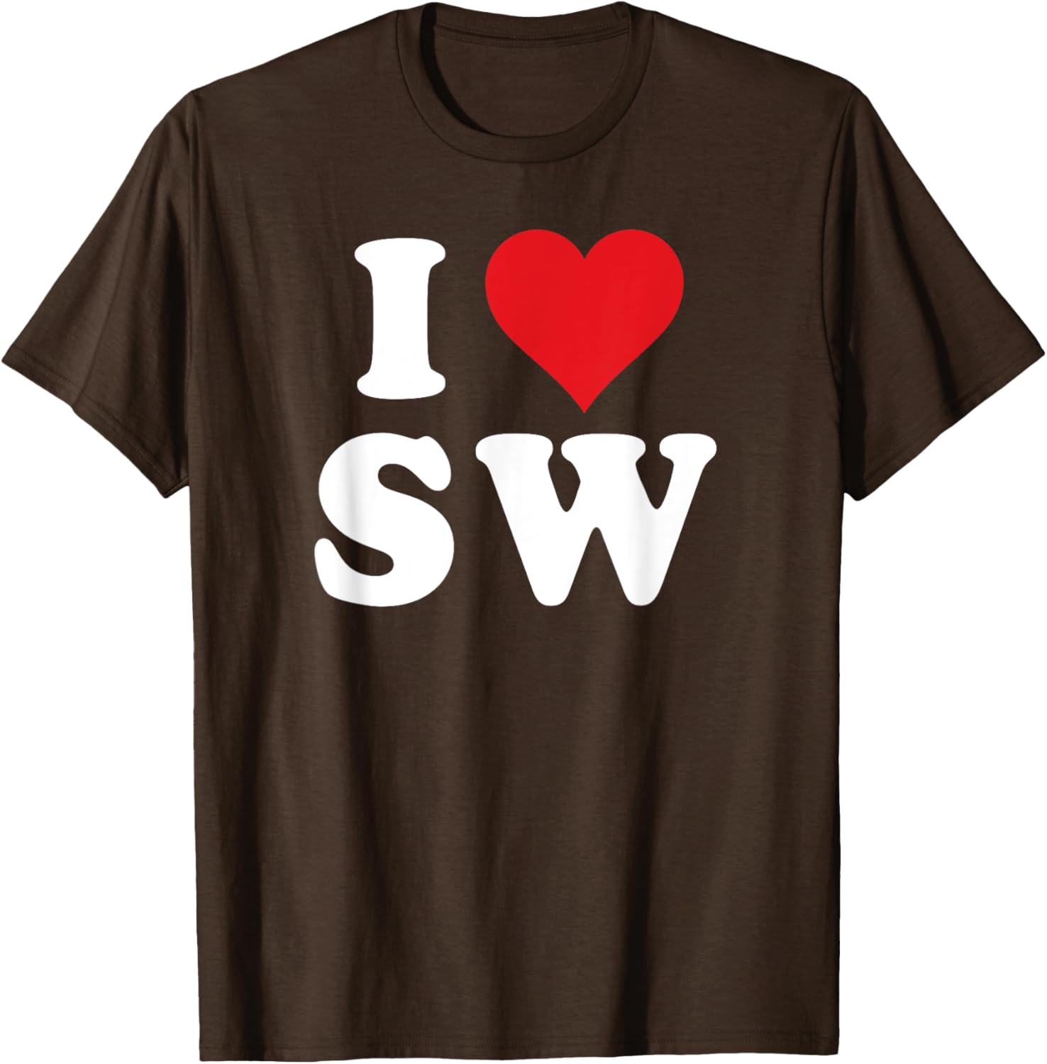 I Love SW Initials Heart T-Shirt for Stylish SW Fans and Gift Ideas - 6