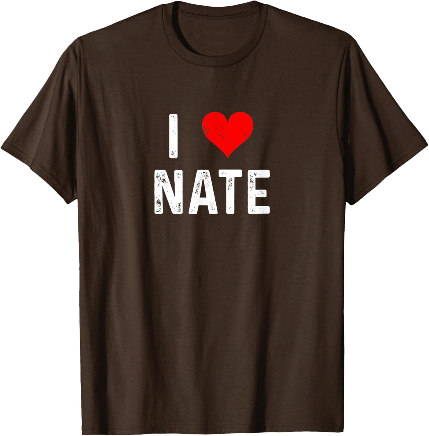 I Love Nate Distressed Heart T-Shirt for Casual Style Lovers - 1