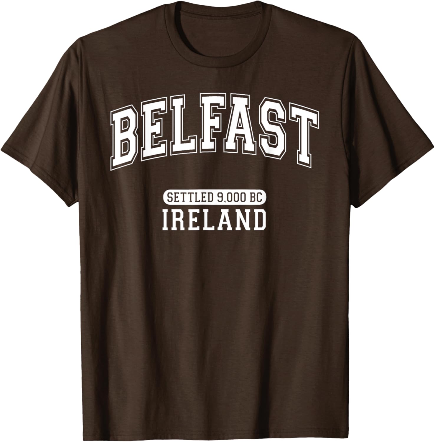 Belfast Ireland Retro T-Shirt with Arched White Letters for History Lovers - 4