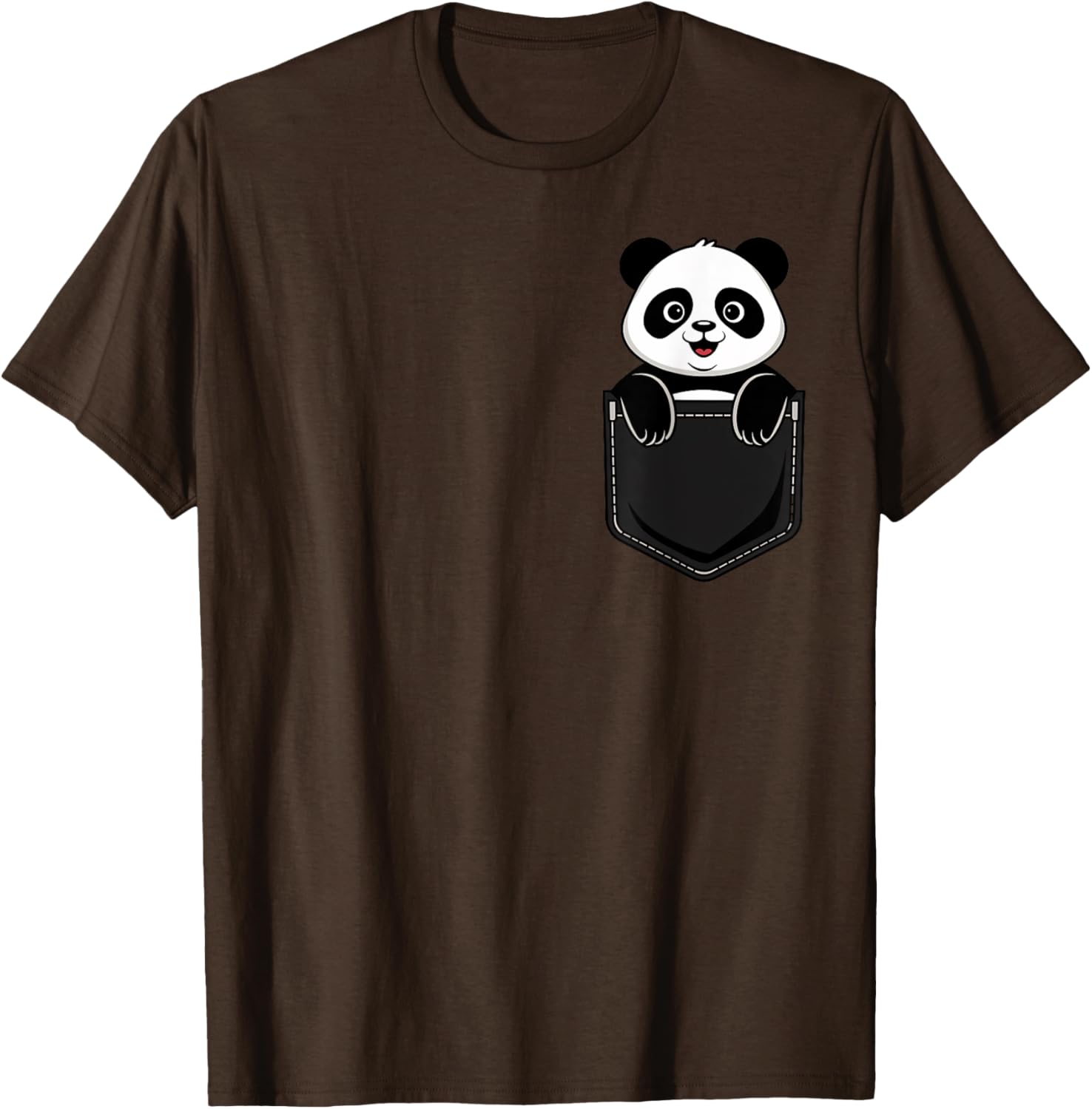 Cute Funny Panda T-Shirt for Men and Women Pocket Animal Design - 4