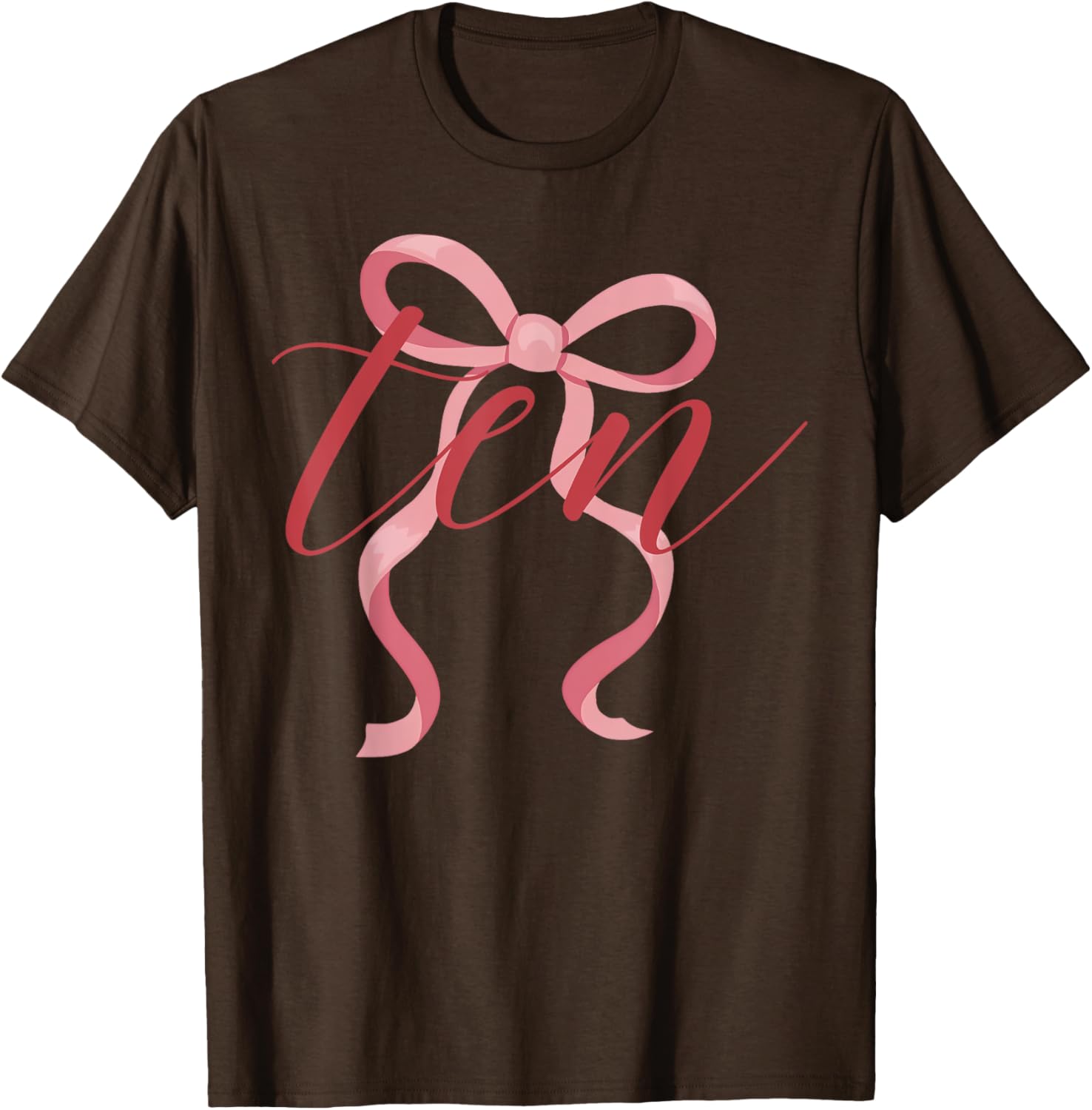 Cute Pink Coquette Bow T-Shirt for 10th Birthday Celebration for Girls - 1