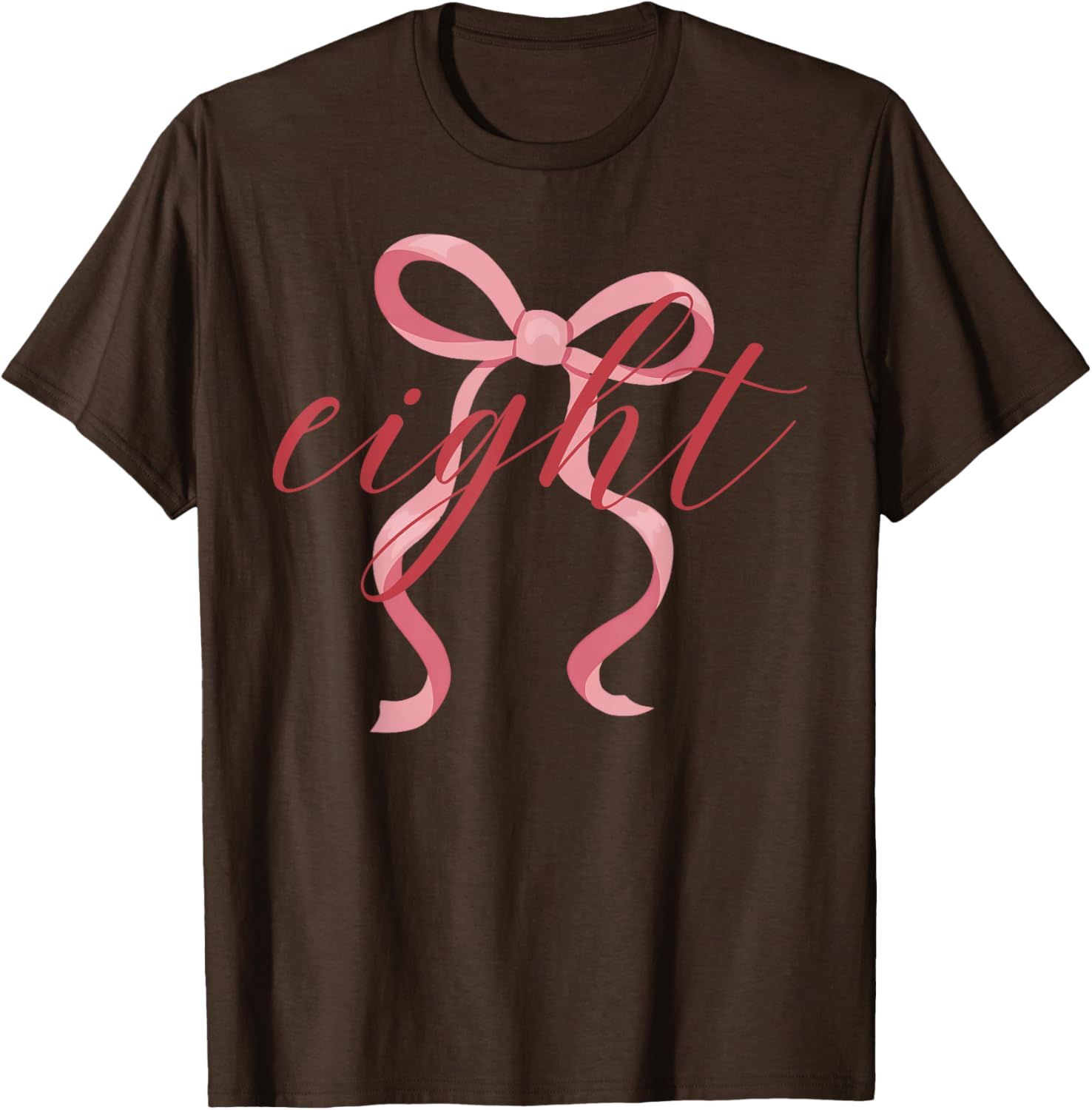 Pink Coquette Bow T-Shirt for 8 Year Old Girl's Birthday Celebration - 1
