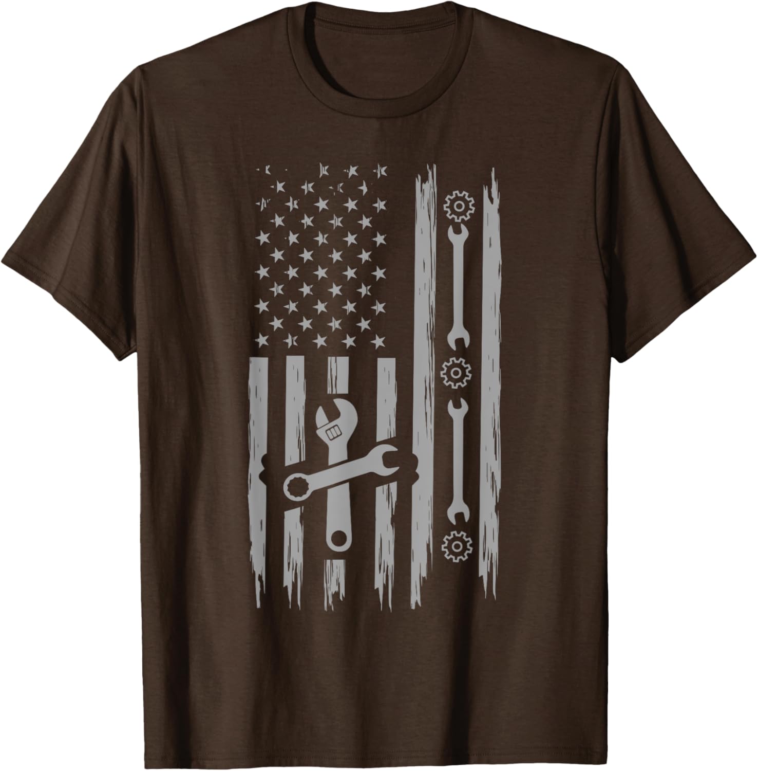 Patriotic American Mechanic Flag T-Shirt for Car Enthusiasts - 10