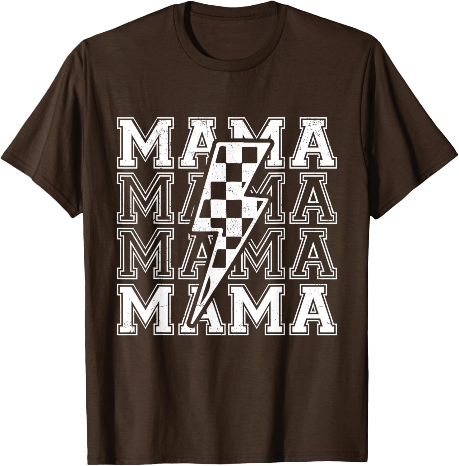 Mama Lightning Bolt Checkered T-Shirt for Cool Moms - Perfect Mother's Day Gift - 22