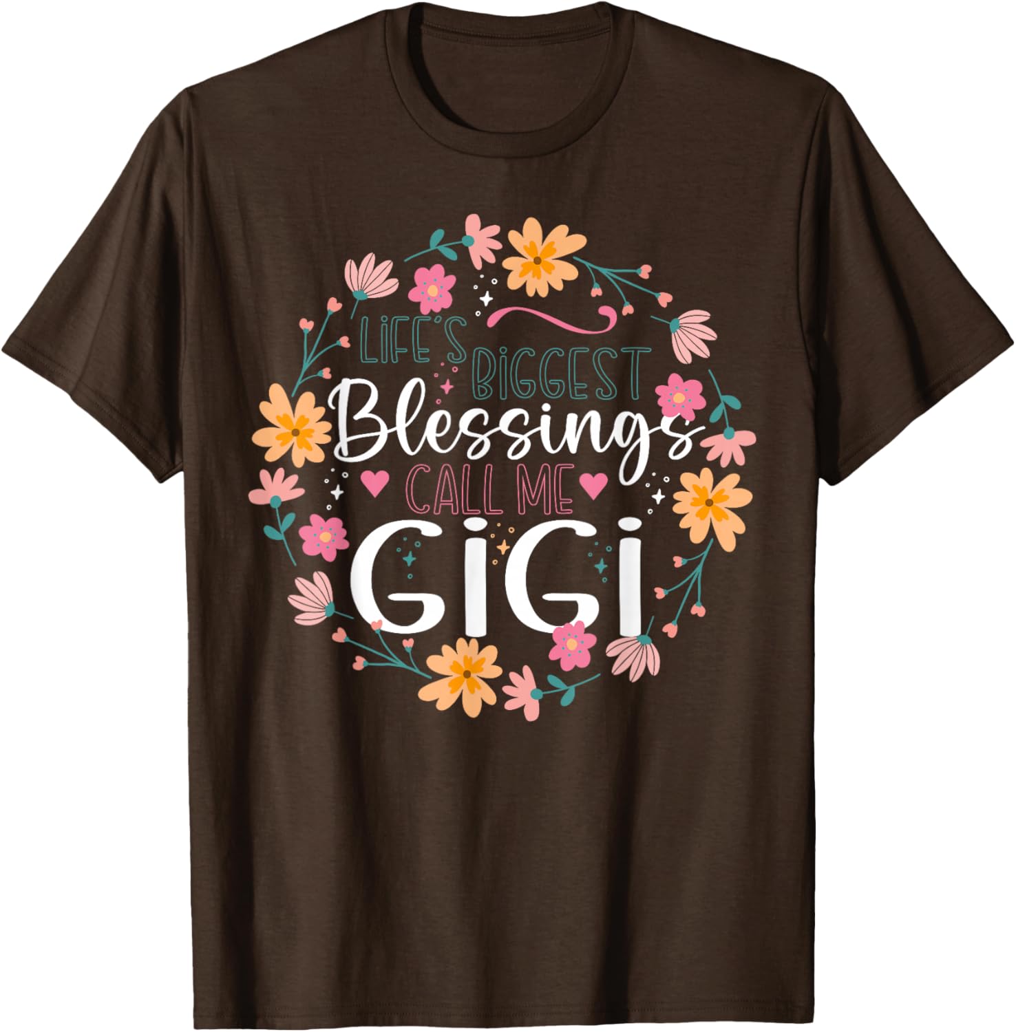 Gigi Floral Design T-Shirt Life’s Biggest Blessings Stylish Tee - 5