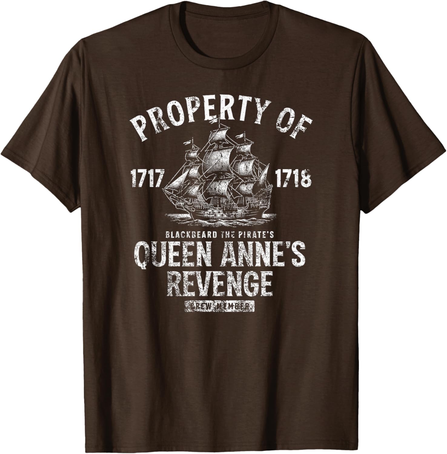 Blackbeard's Queen Anne's Revenge Distressed T-Shirt for Casual Style - 10