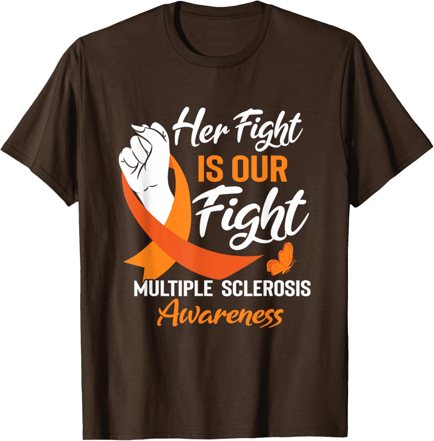 MS Multiple Sclerosis Awareness Orange Ribbon T-Shirt for Supporters - 10