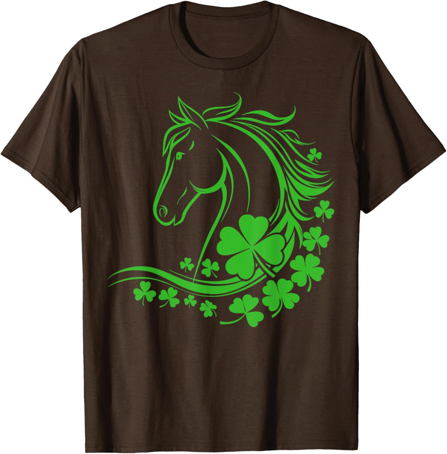 Shamrock Horse Farmer Clover St Patricks Day T-Shirt for Women and Girls - 1