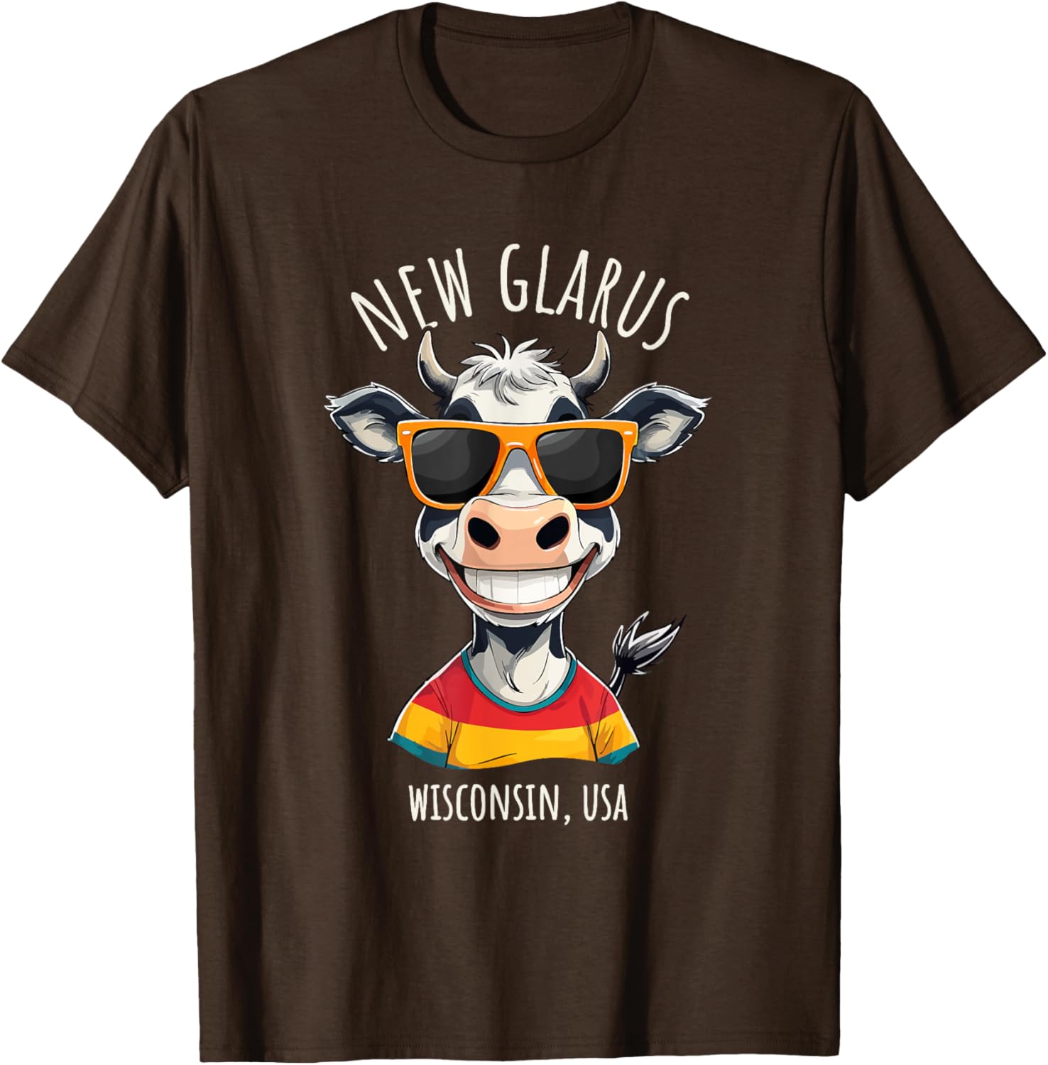 Funny Cow Cartoon T-Shirt from New Glarus WI USA - Unique Gift Idea - 9