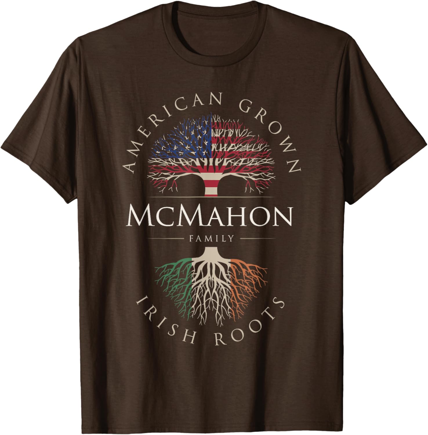 McMahon Family American Grown Irish Roots Ireland Flag T-Shirt - 1