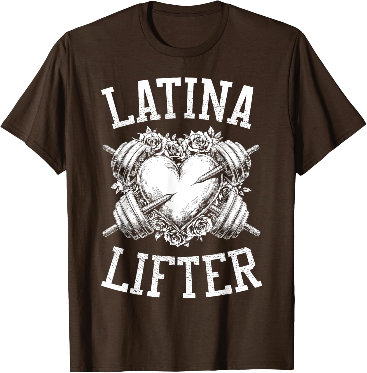 Latina Lifter Heart Fitness T-Shirt for Hispanic Gym Lovers - 17