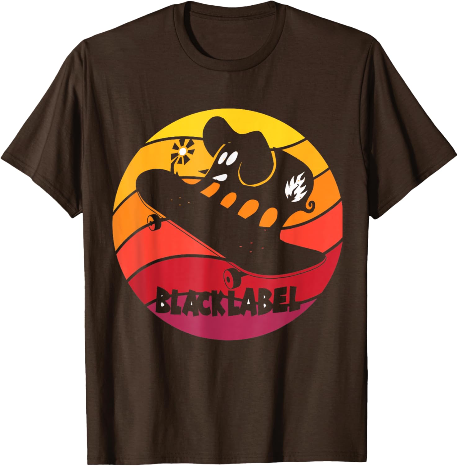 Vintage Elephant Skateboard T-Shirt Retro Black Label Apparel - 7