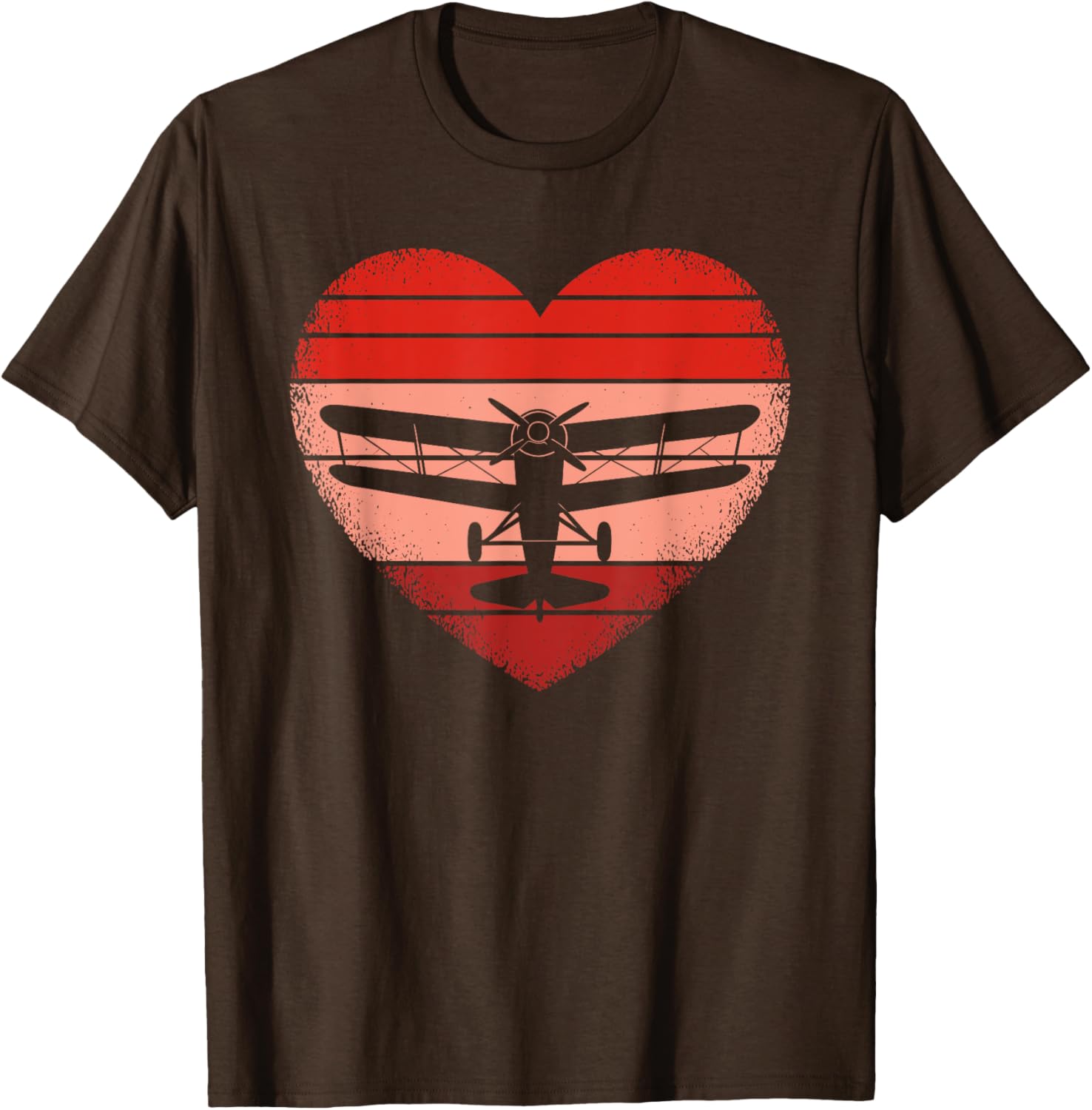 Retro Airplane Heart T-Shirt for Pilots - Cute Valentine Tee for All Ages - 5