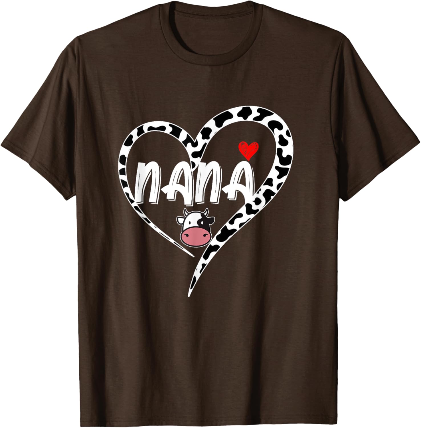 Nana Cow Print Heart T-Shirt Perfect for Mother's Day Gifts - 7