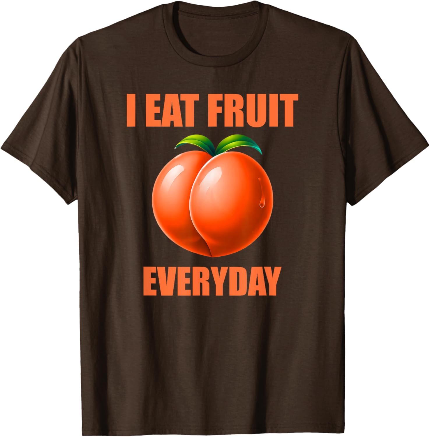Funny Peach Eating Peaches All Day T-Shirt for Men - Humorous Apparel - 5