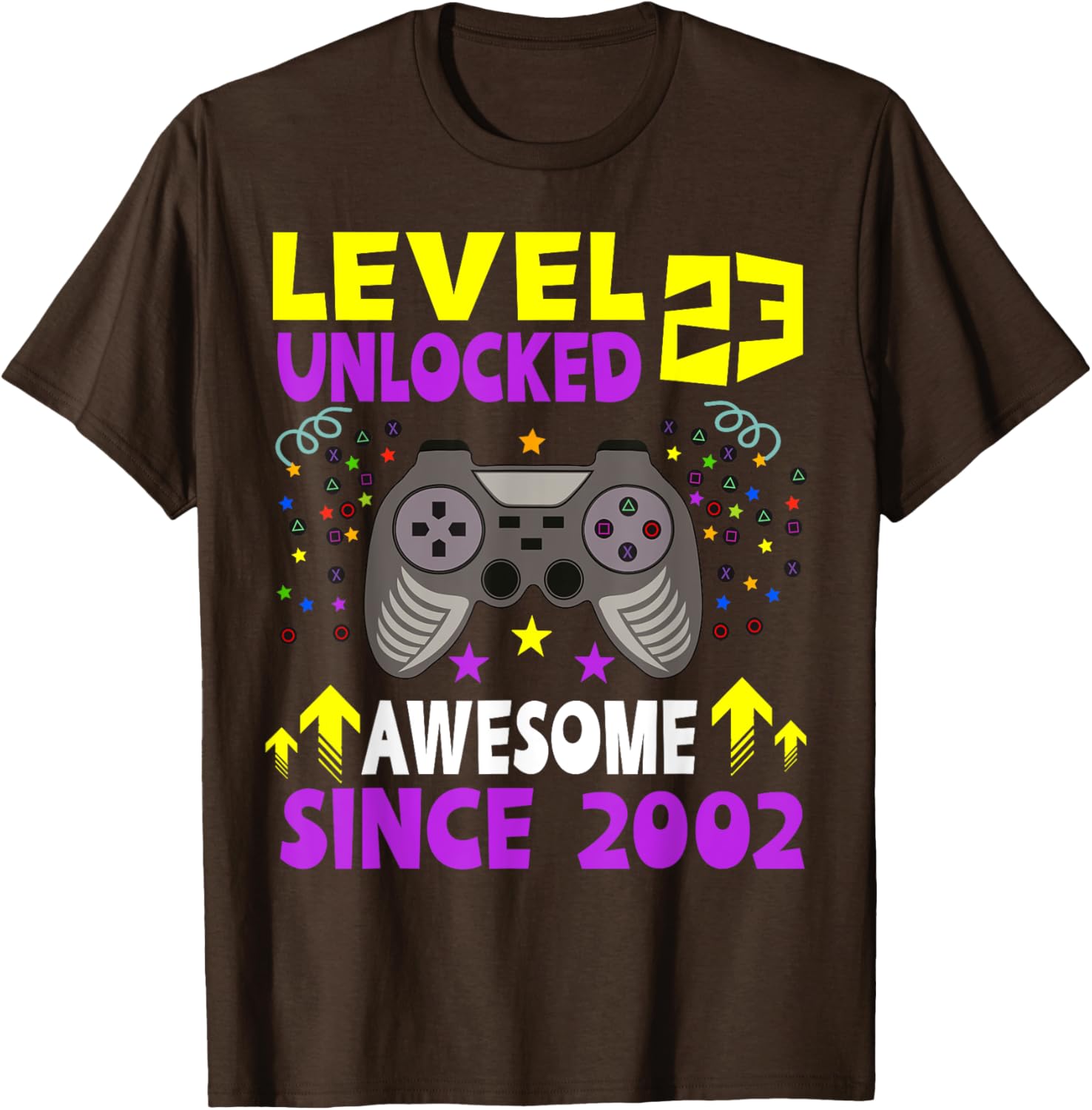 Level 23 Unlocked 23rd Birthday Gaming T-Shirt for Gamers Since 2002 - 3