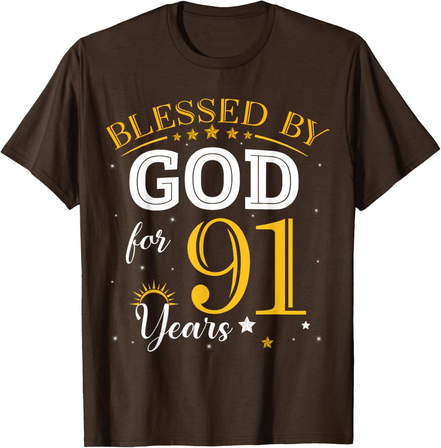 Vintage Blessed by God 91 Years Old Birthday Girl T-Shirt Gift - 6