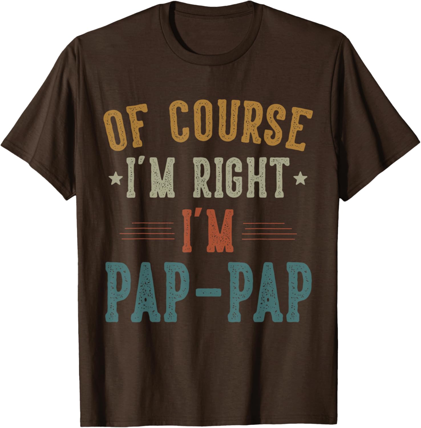 Vintage Pap Pap I'm Right T-Shirt Perfect Gift for Father's Day - 17