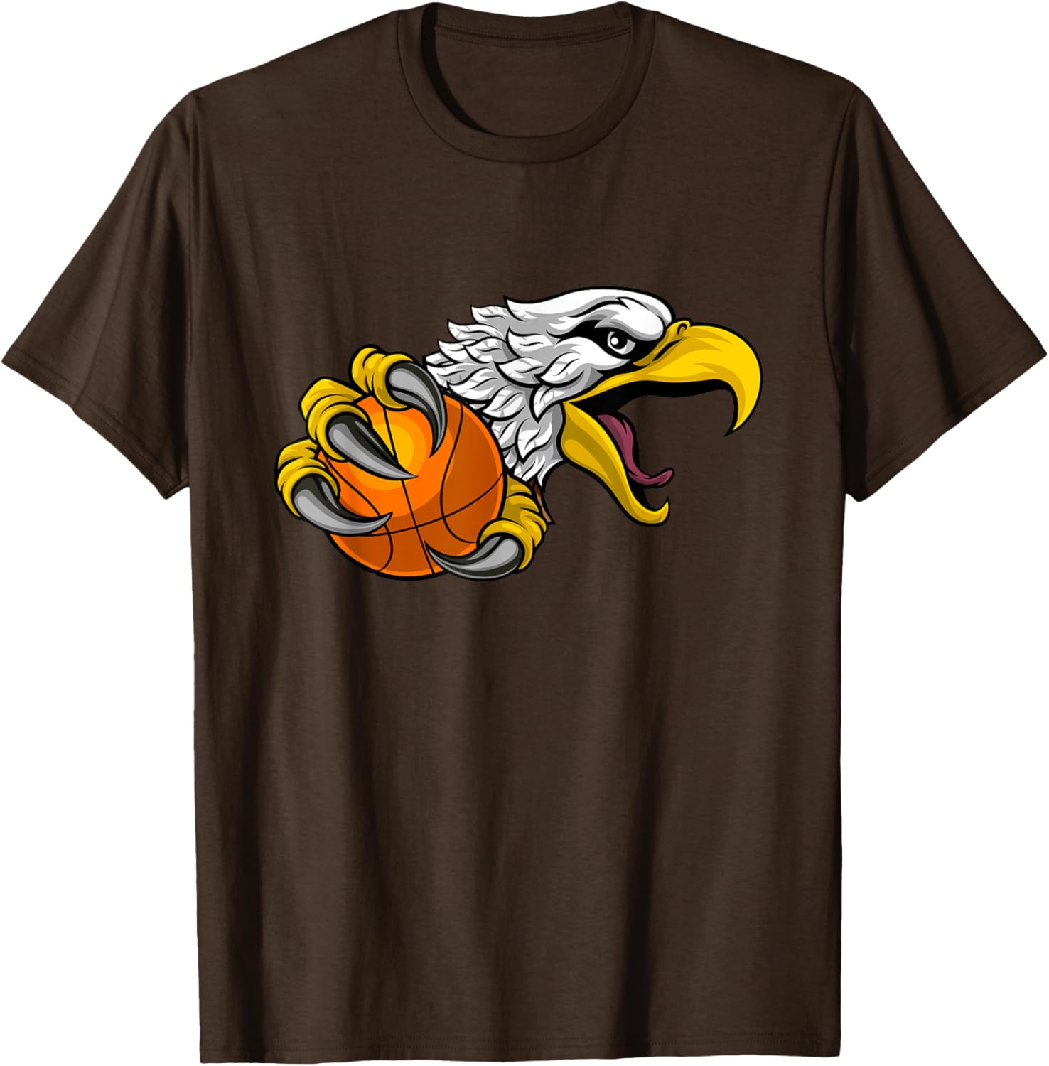 Eagle Hawk Basketball Cartoon Character T-Shirt for Fun Sports Fans - 17